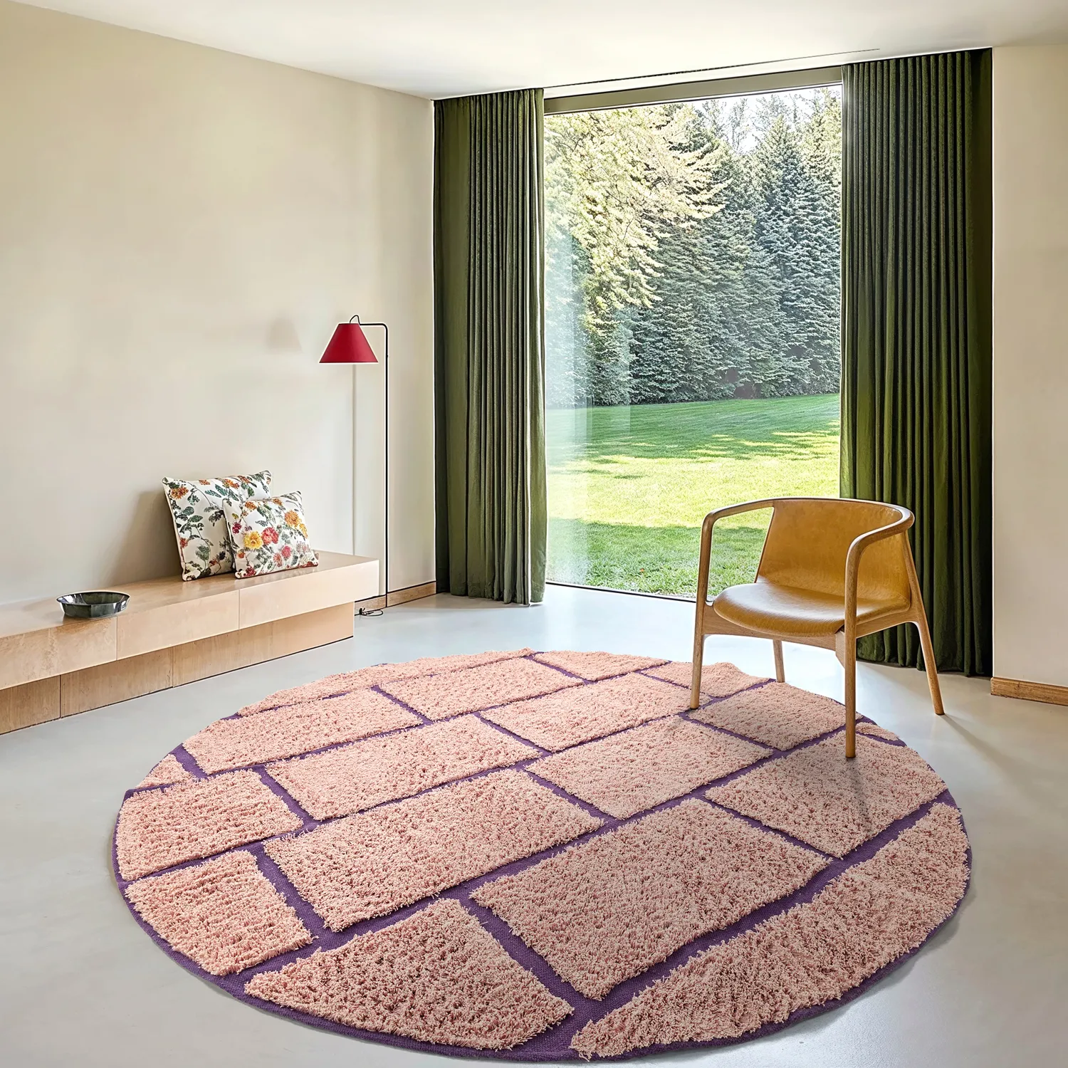 Pyöreä matot - Lindley Natural Cotton Shaggy (pinkki/violetti)