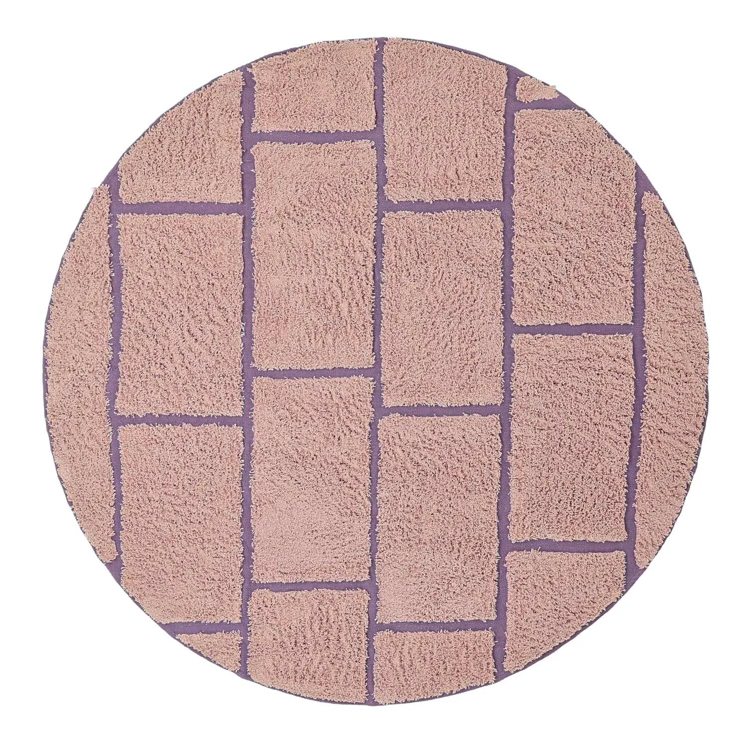 Pyöreä matot - Lindley Natural Cotton Shaggy (pinkki/violetti)