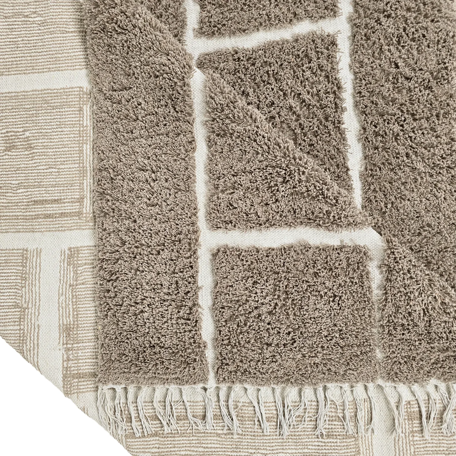 Ryijymatot - Lindley Natural Cotton Shaggy (taupe/harmaa)