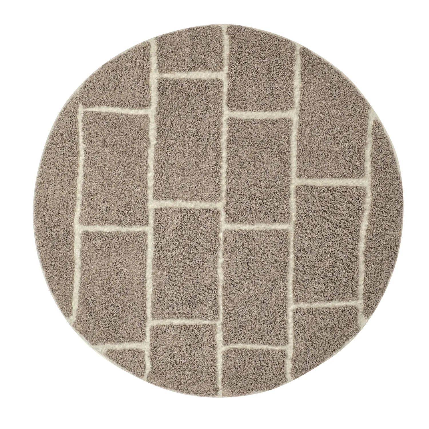 Pyöreä matot - Lindley Natural Cotton Shaggy (taupe/harmaa)