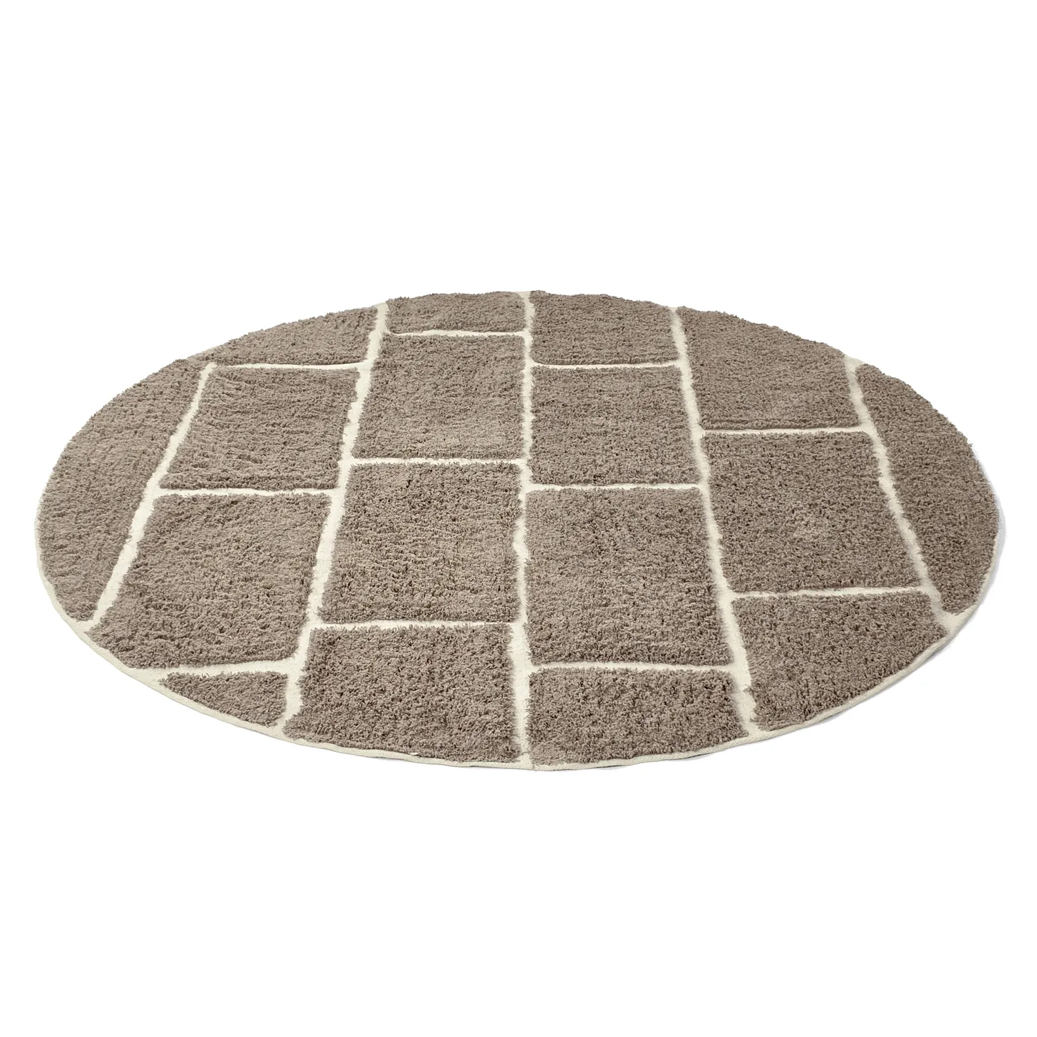 Pyöreä matot - Lindley Natural Cotton Shaggy (taupe/harmaa)