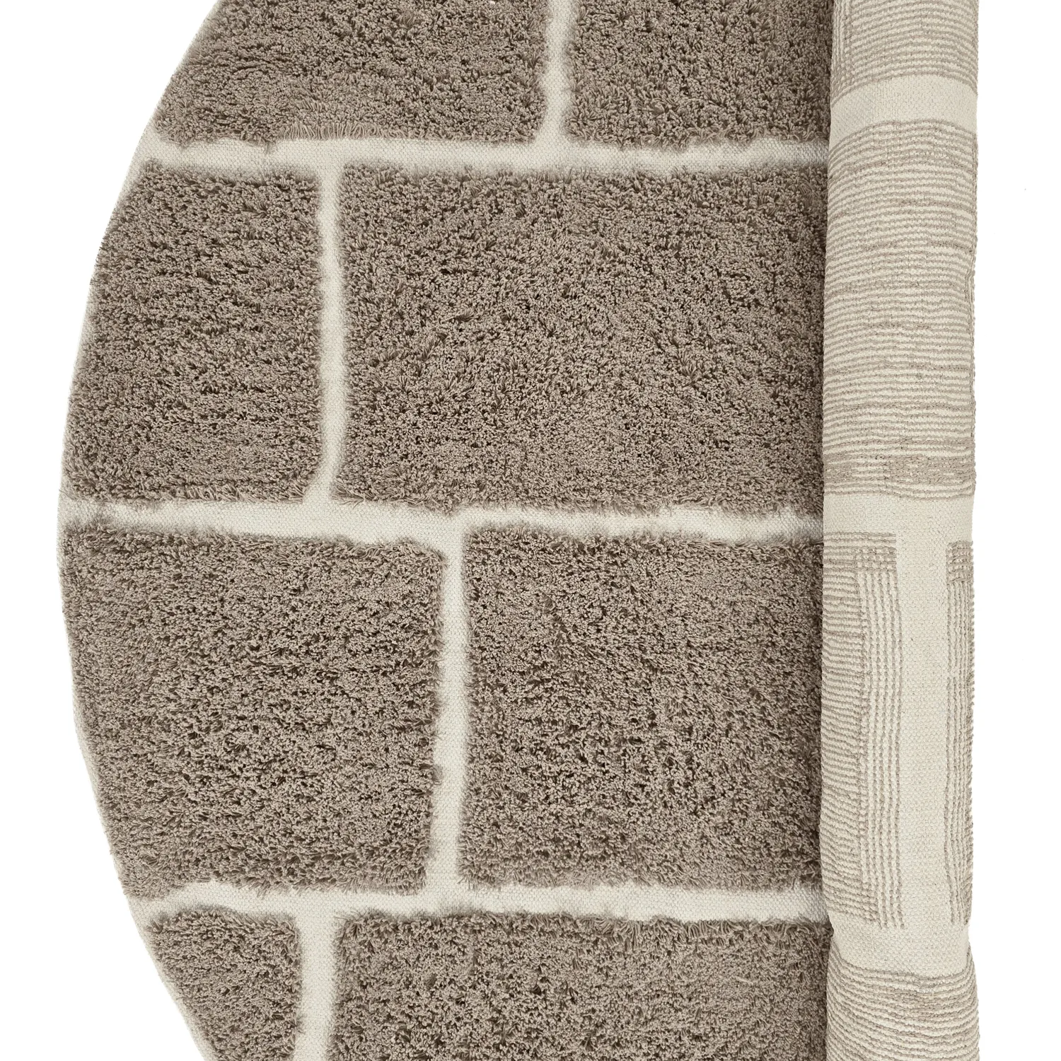Pyöreä matot - Lindley Natural Cotton Shaggy (taupe/harmaa)