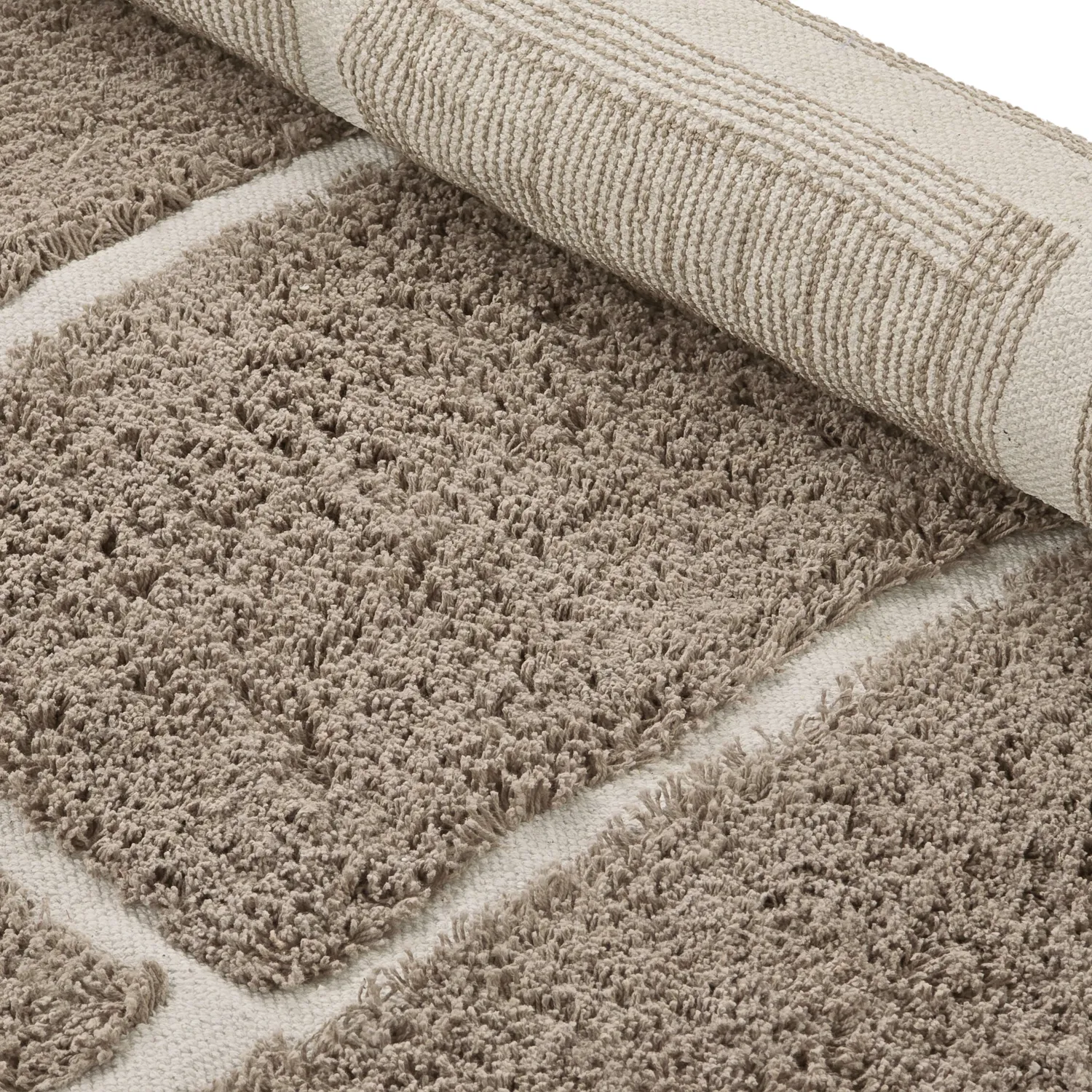 Pyöreä matot - Lindley Natural Cotton Shaggy (taupe/harmaa)