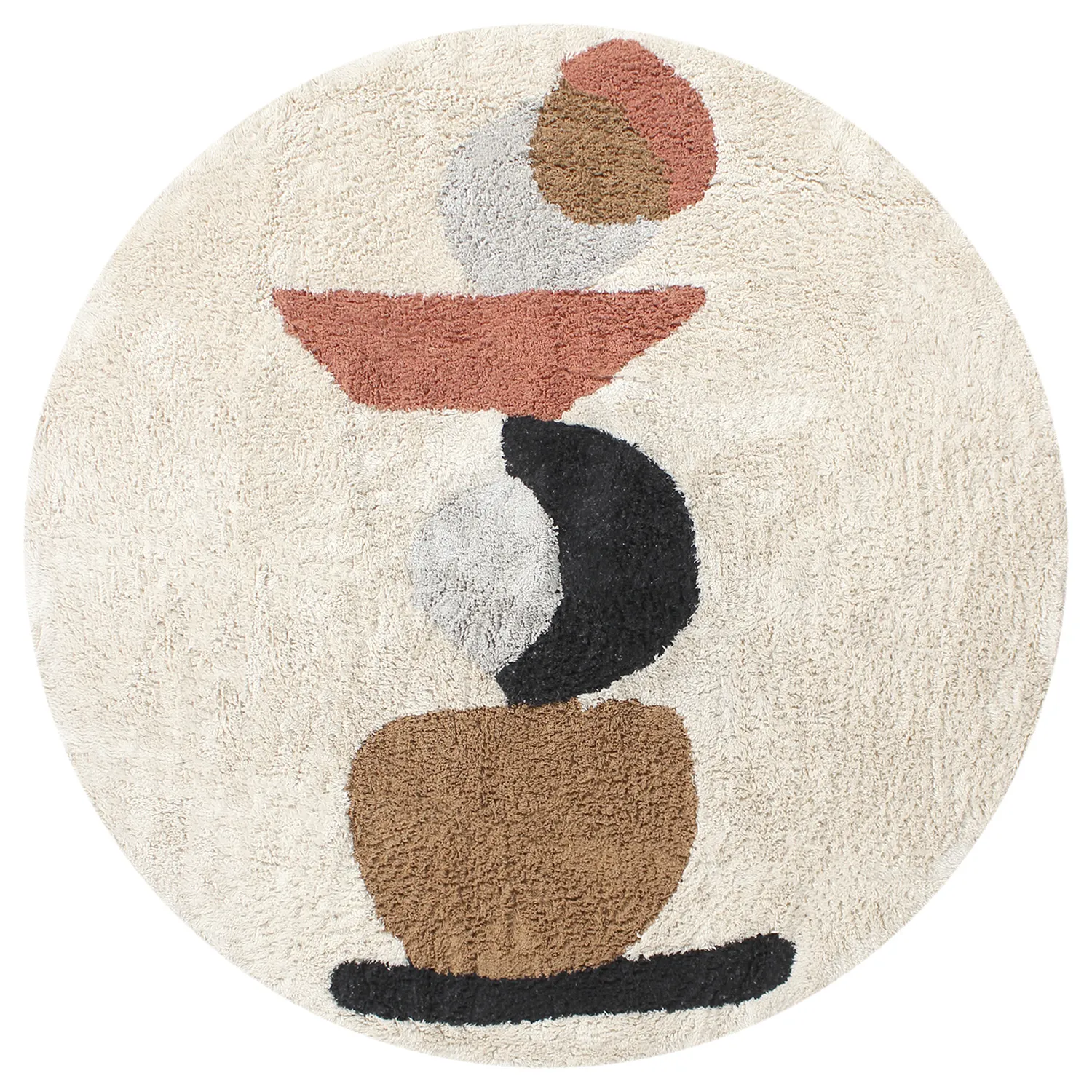 Pyöreä matot - Mantona Natural Cotton Shaggy (multi)