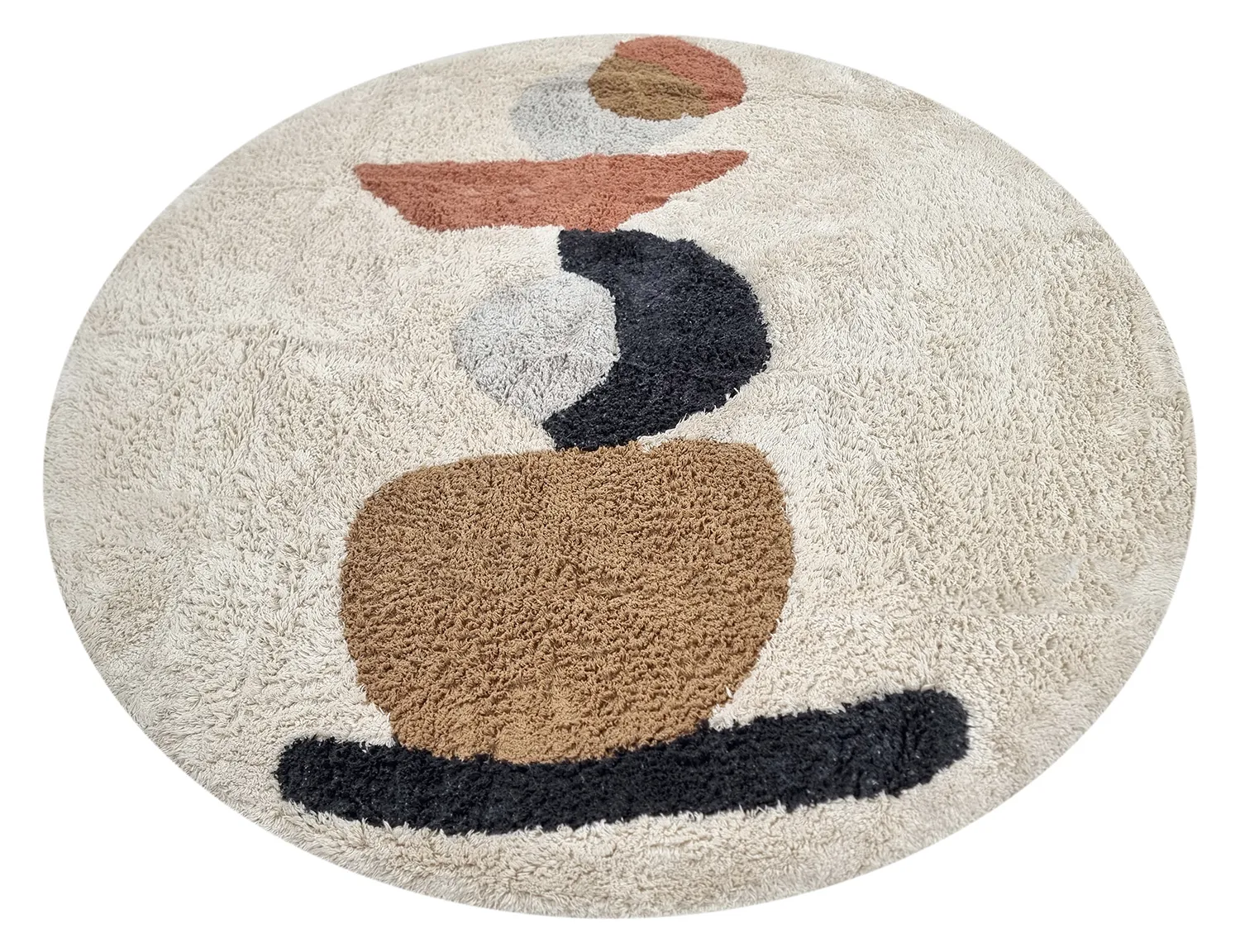 Pyöreä matot - Mantona Natural Cotton Shaggy (multi)