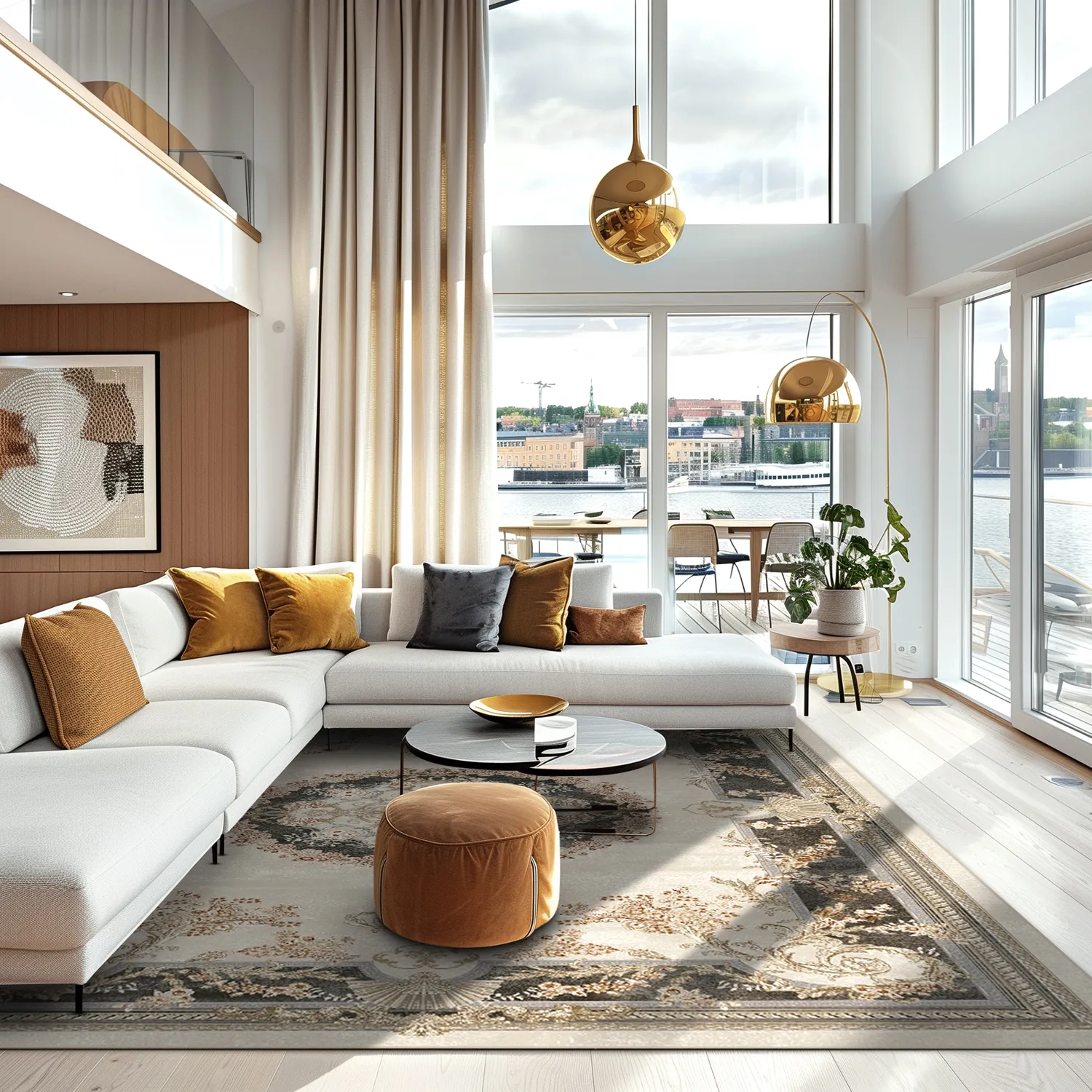 Wilton-matto - Marand (harmaa/beige)