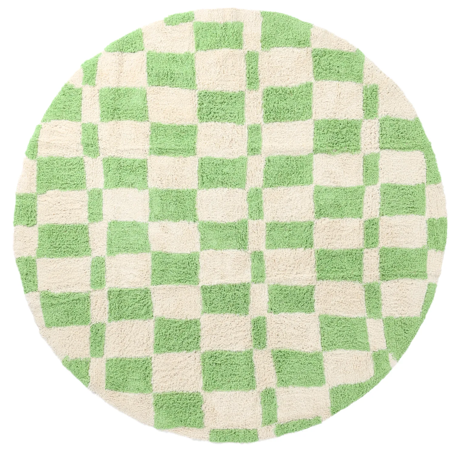 Pyöreät matot - Maranello Natural Cotton Shaggy (vihreä)