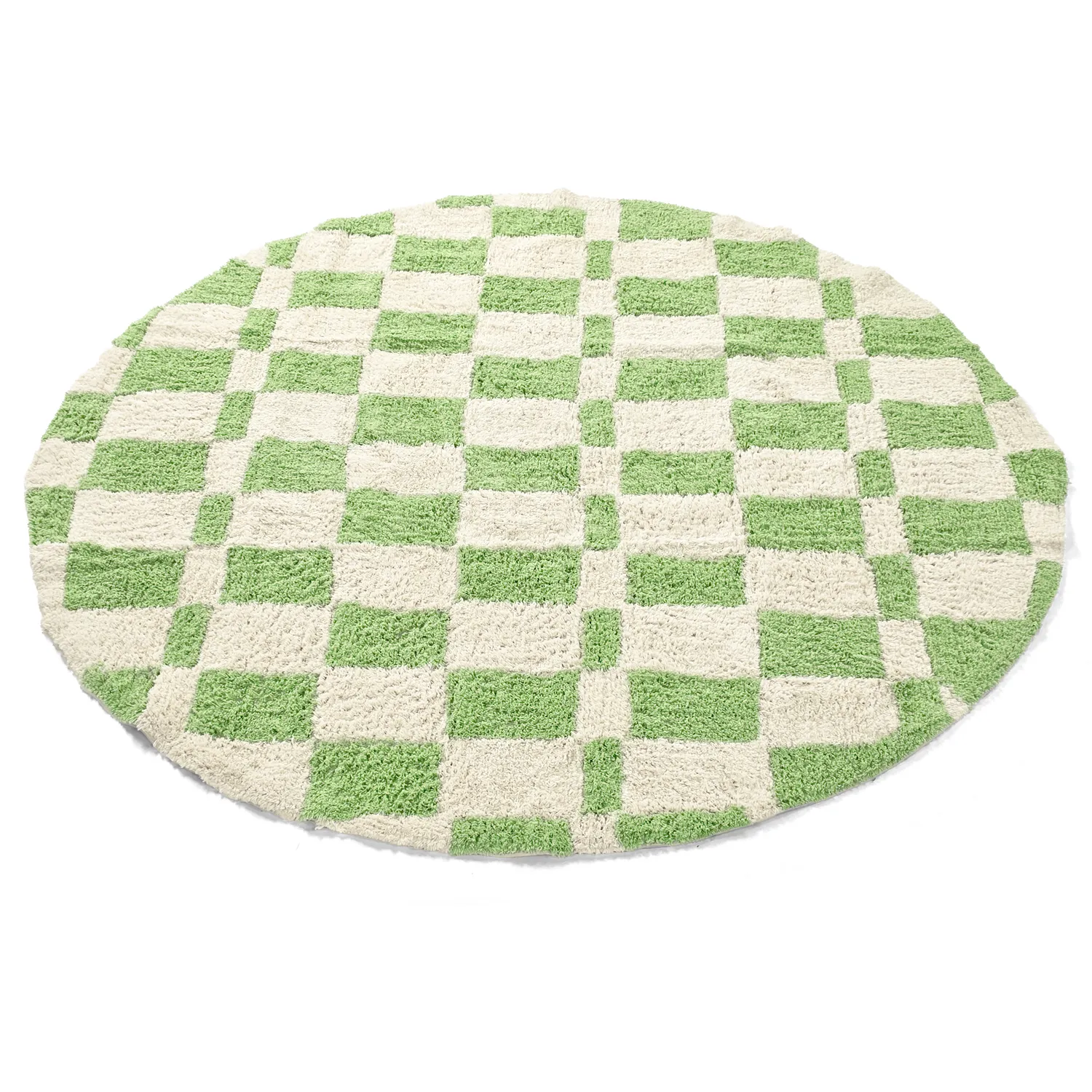 Pyöreät matot - Maranello Natural Cotton Shaggy (vihreä)