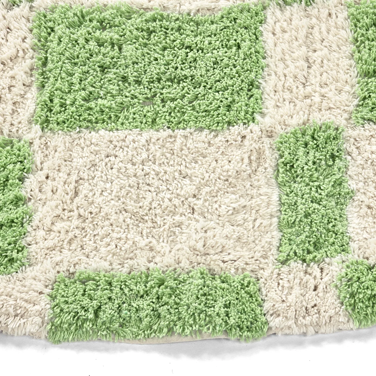 Pyöreät matot - Maranello Natural Cotton Shaggy (vihreä)