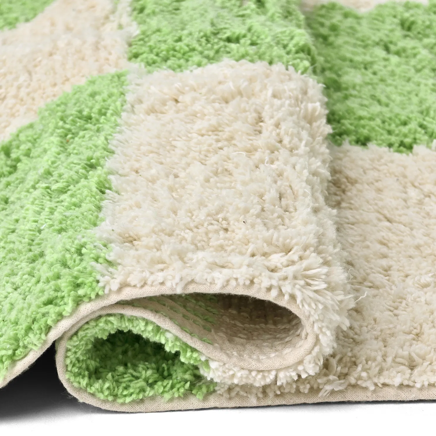 Ryijymatot - Maranello Natural Cotton Shaggy (vihreä)