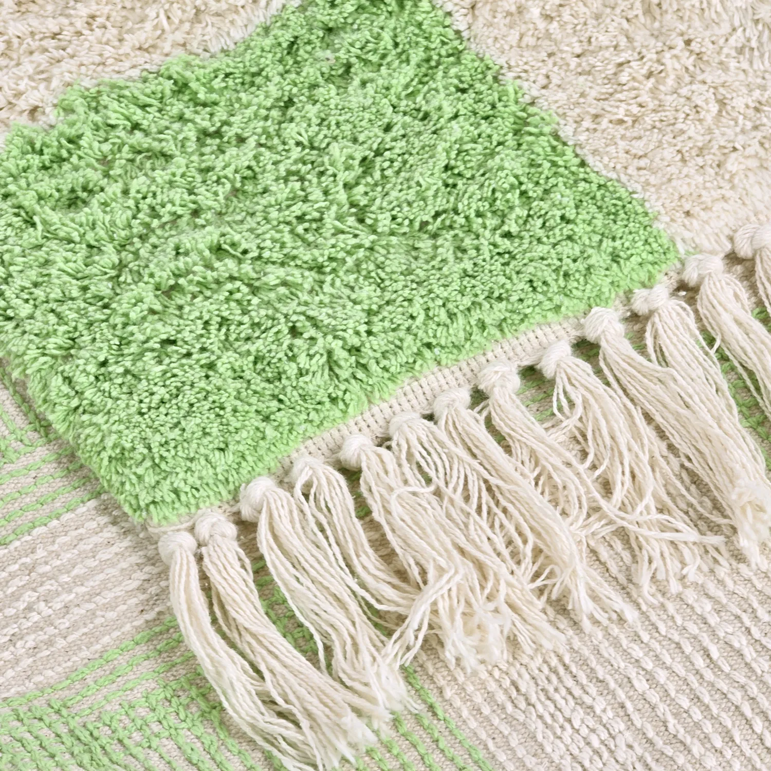 Ryijymatot - Maranello Natural Cotton Shaggy (vihreä)