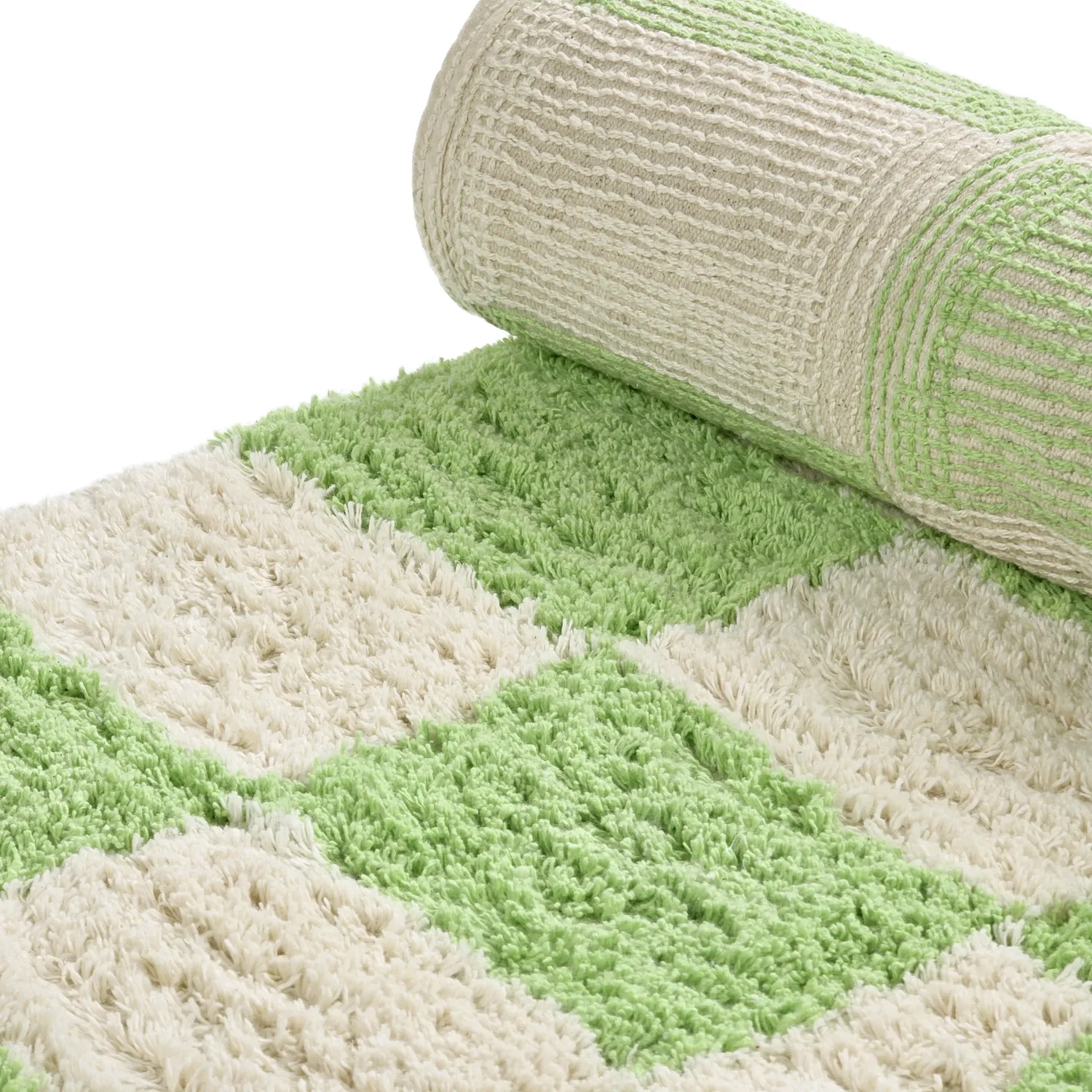 Ryijymatot - Maranello Natural Cotton Shaggy (vihreä)