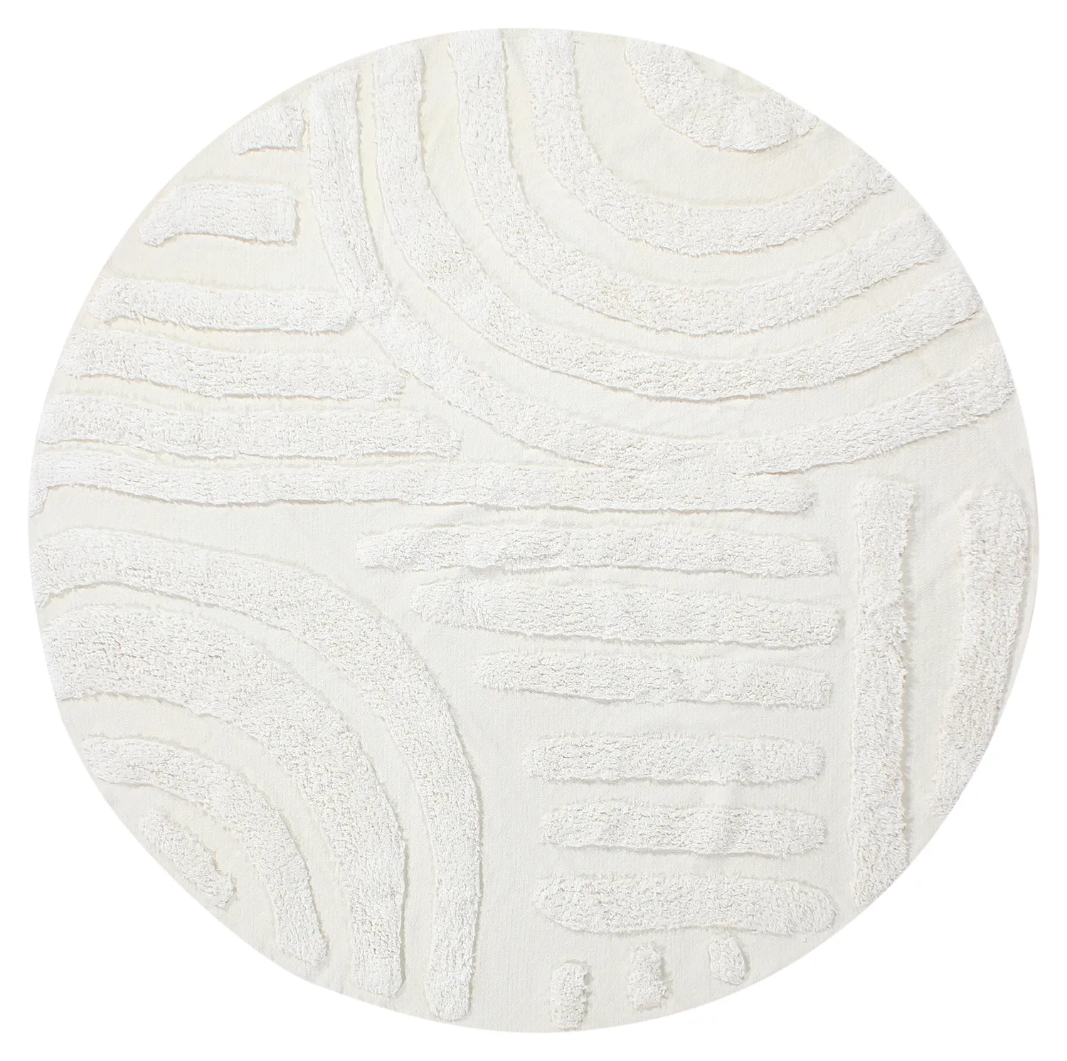 Pyöreä matot - Margo Natural Cotton Shaggy (offwhite)
