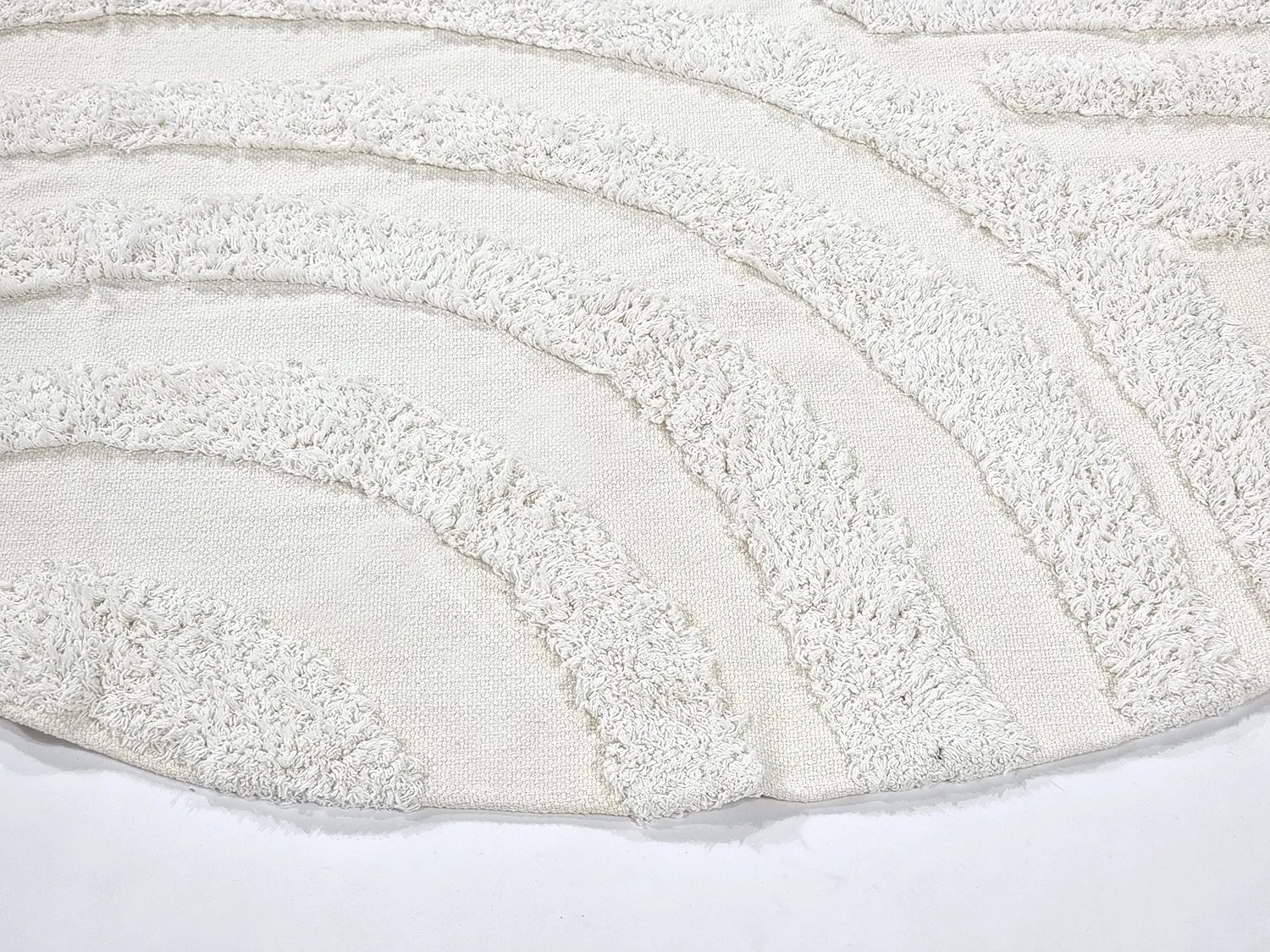 Pyöreä matot - Mavis Natural Cotton Shaggy (offwhite)