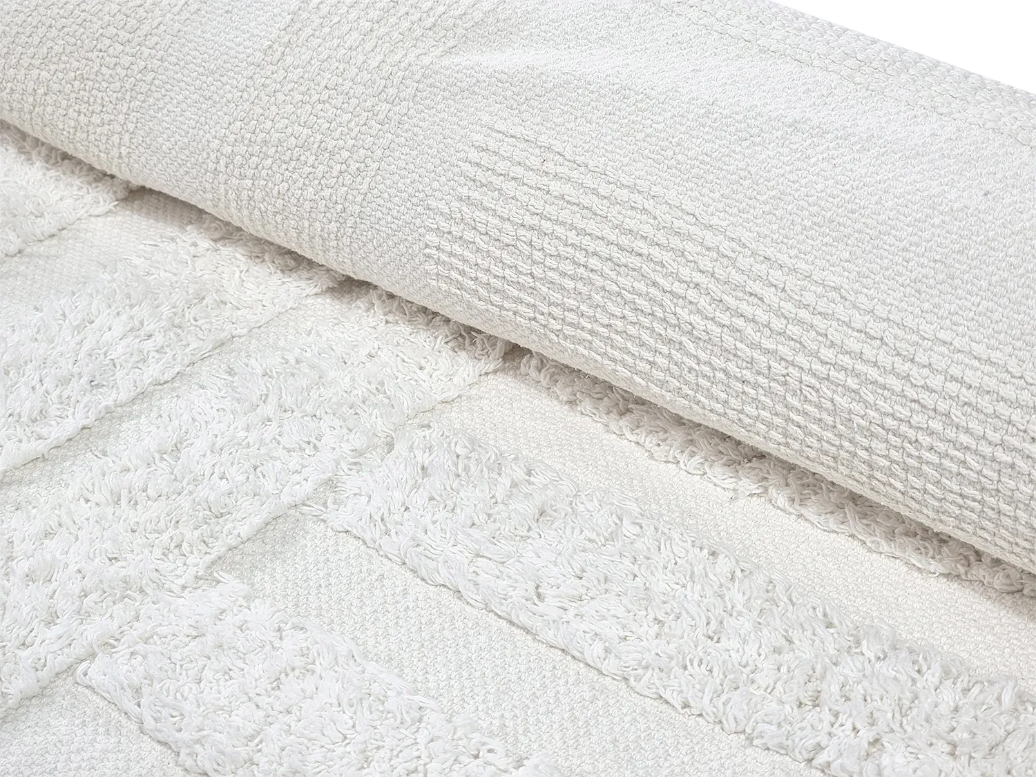 Pyöreä matot - Mavis Natural Cotton Shaggy (offwhite)