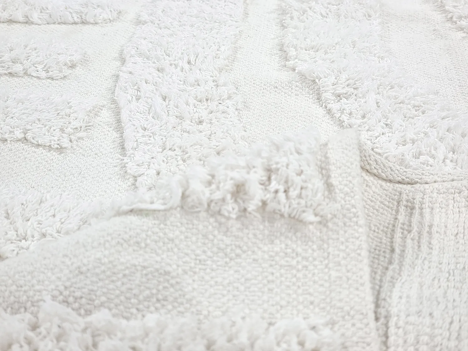 Pyöreä matot - Mavis Natural Cotton Shaggy (offwhite)