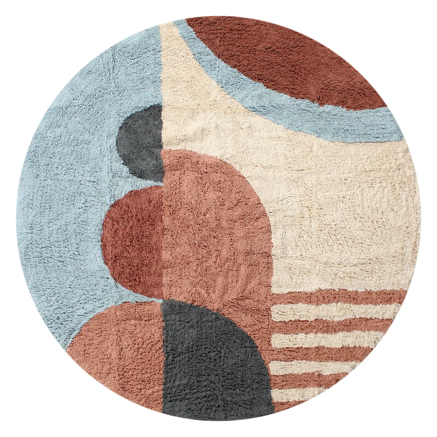 Pyöreä matot - Osmery Natural Cotton Shaggy (multi)