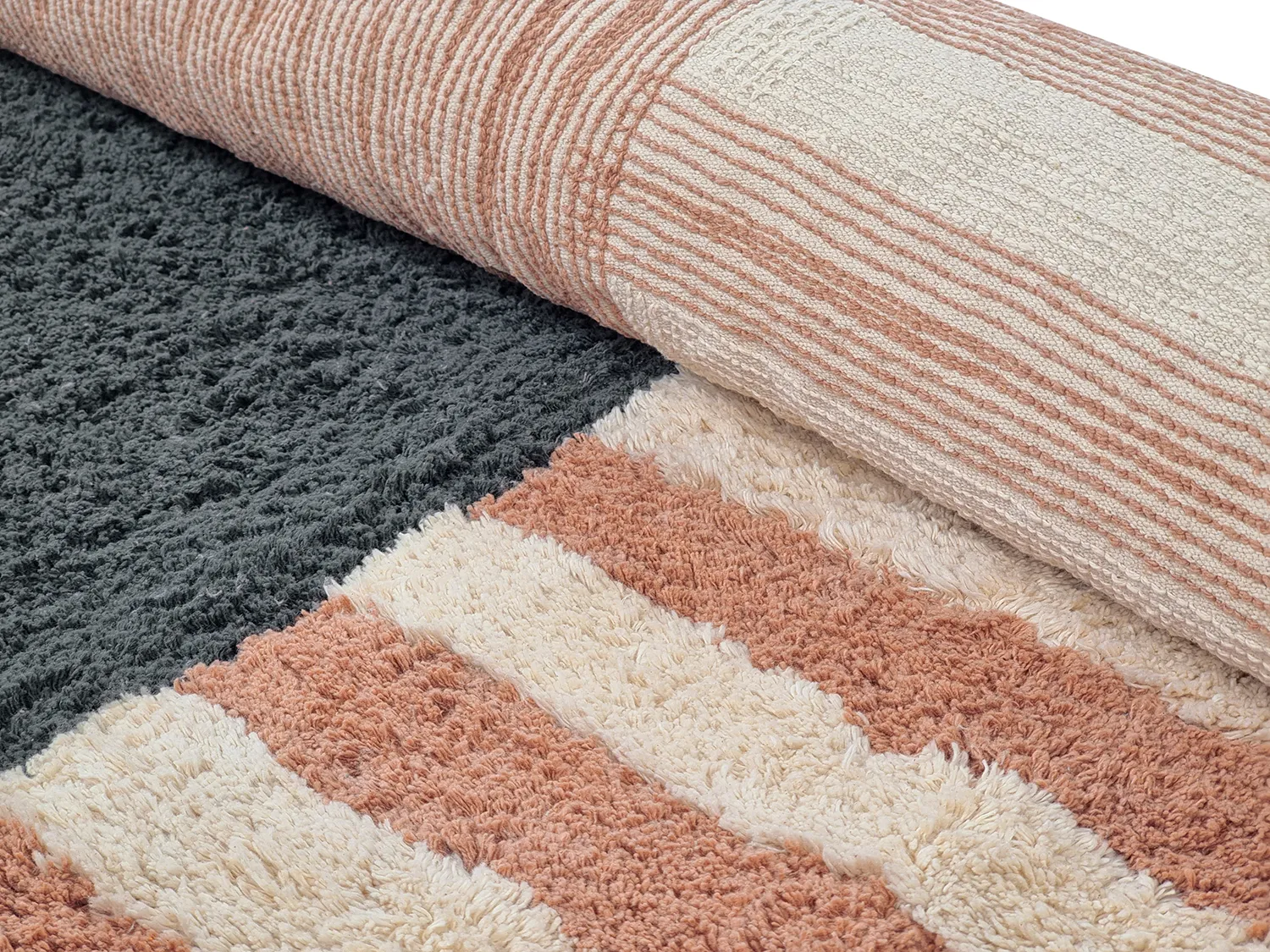 Pyöreä matot - Osmery Natural Cotton Shaggy (multi)