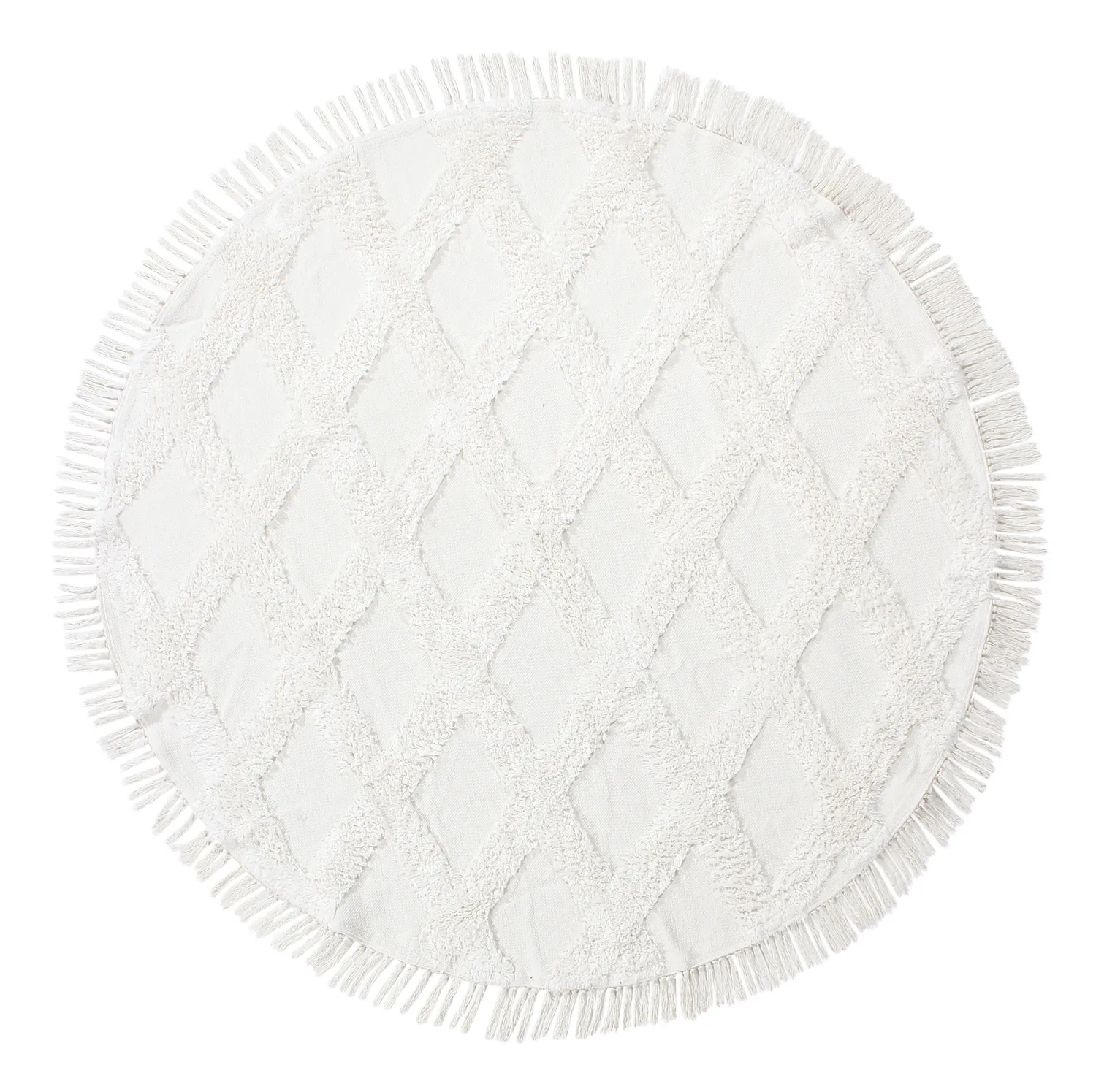 Pyöreä matot - Pamplona Natural Cotton Shaggy (offwhite)