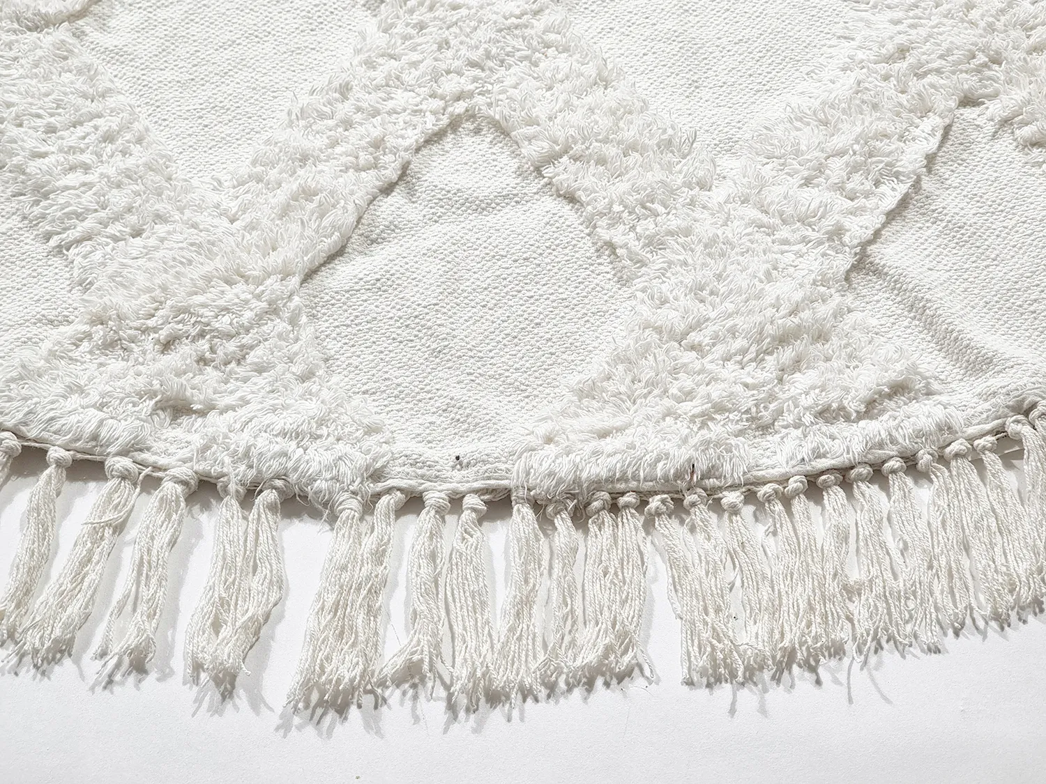 Pyöreä matot - Pamplona Natural Cotton Shaggy (offwhite)