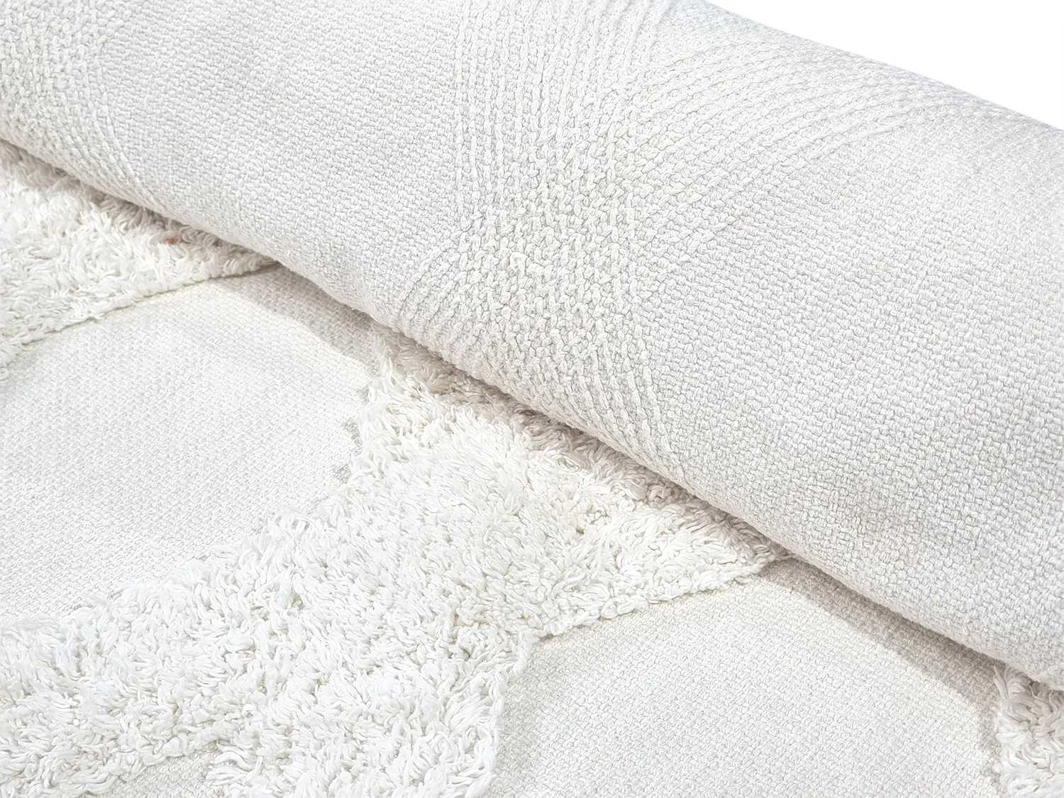 Pyöreä matot - Pamplona Natural Cotton Shaggy (offwhite)