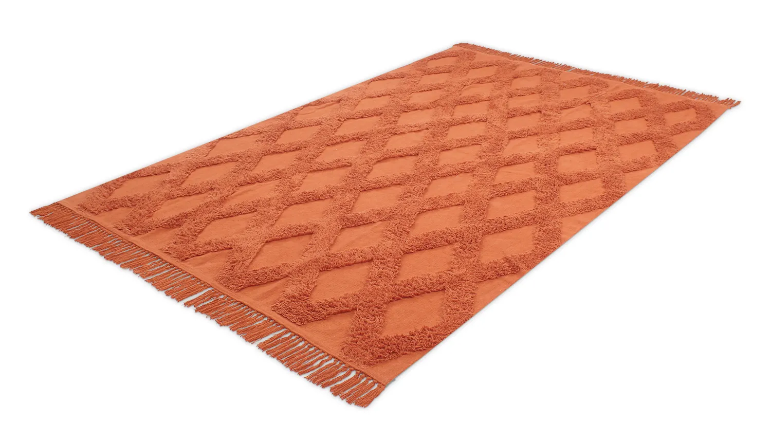 Ryijymatot - Pamplona Natural Cotton Shaggy (terracotta)