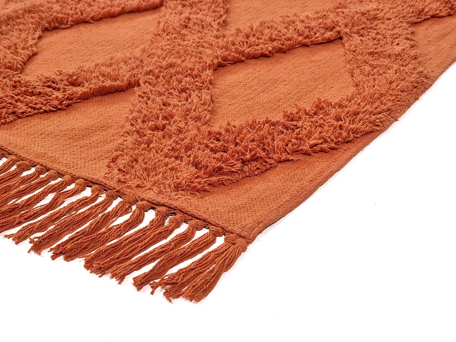 Ryijymatot - Pamplona Natural Cotton Shaggy (terracotta)