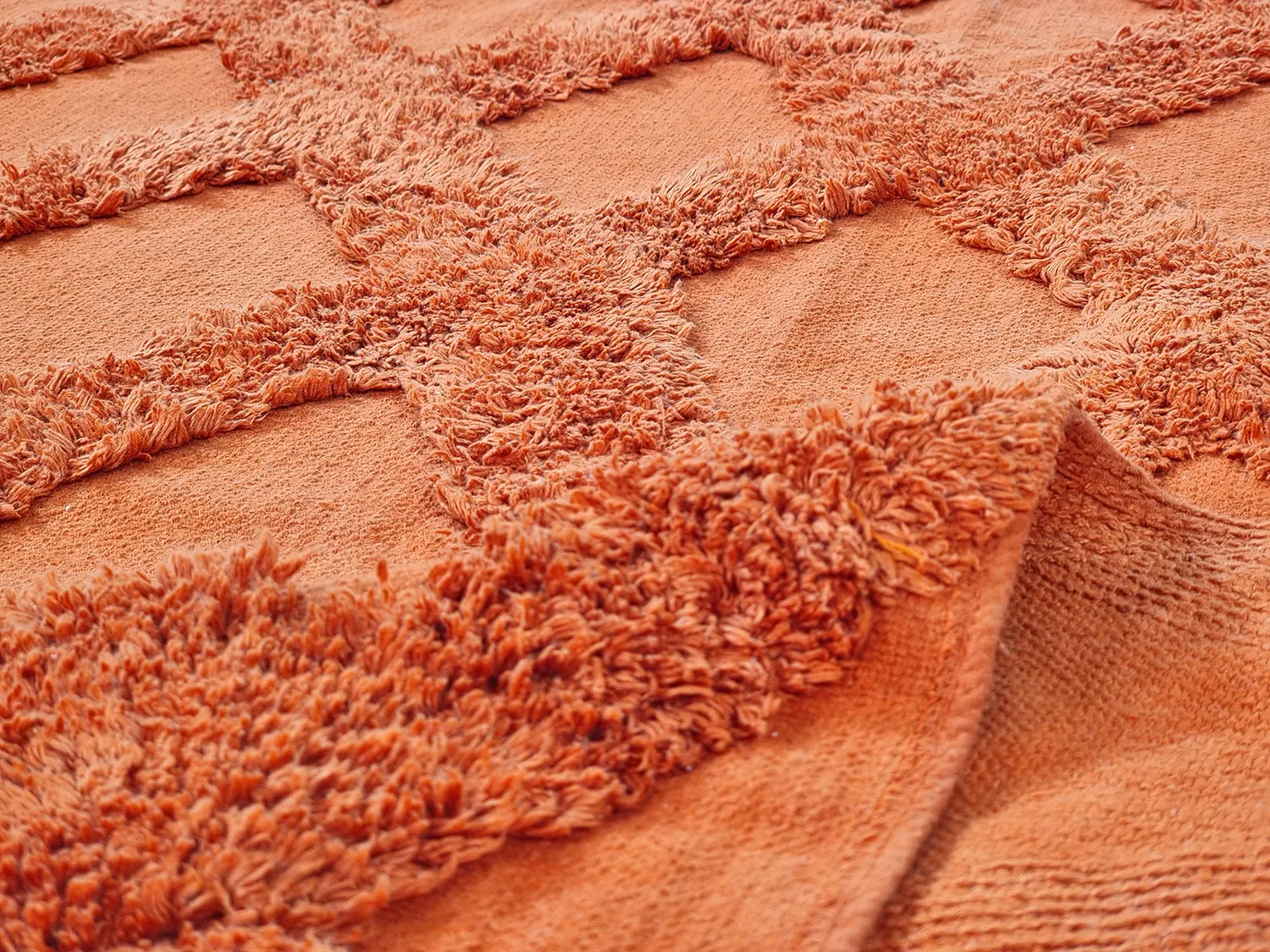 Ryijymatot - Pamplona Natural Cotton Shaggy (terracotta)