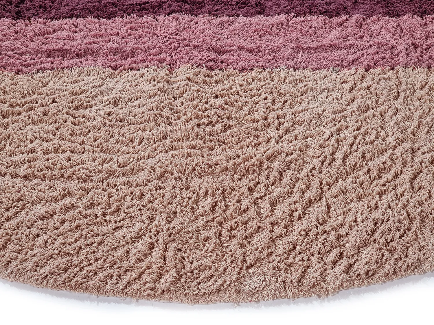 Pyöreä matot - Pione Natural Cotton Shaggy (vaaleanpunainen)