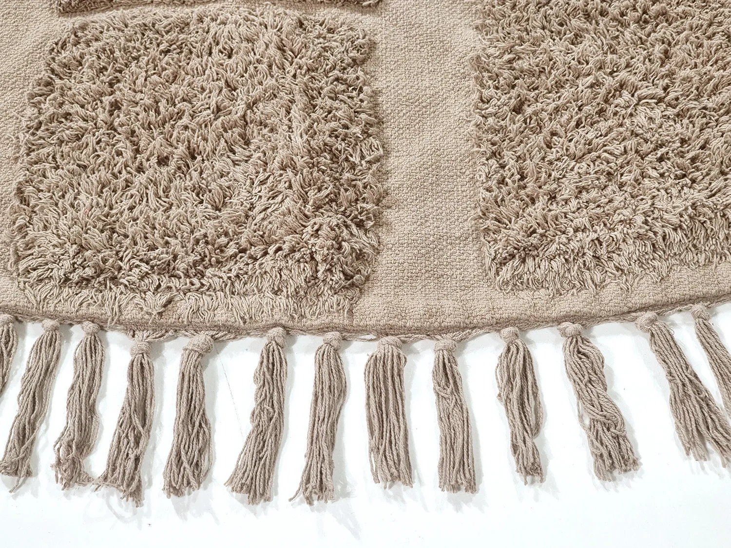 Pyöreä matot - Salem Natural Cotton Shaggy (taupe)