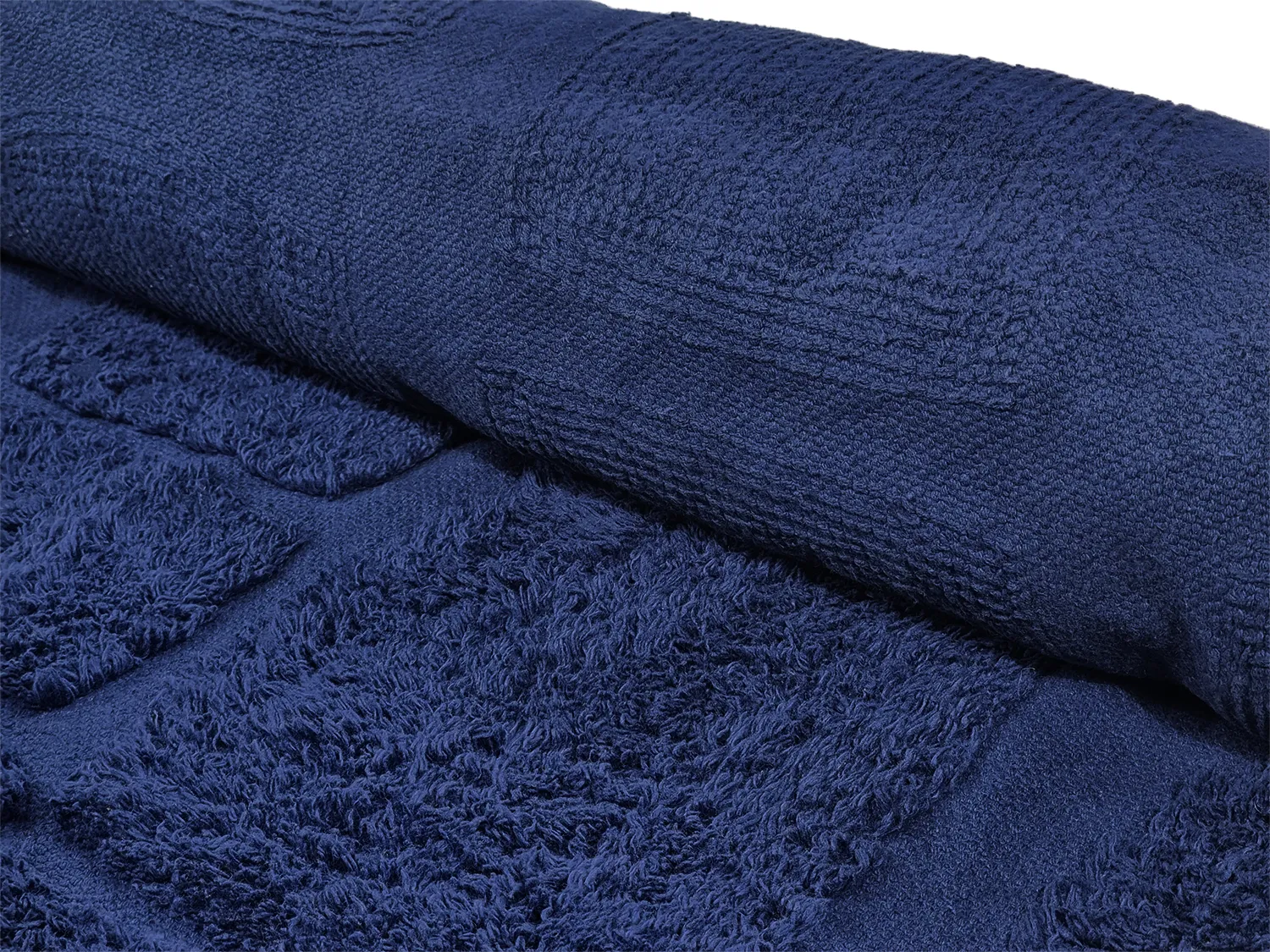 Pyöreä matot - Salem Natural Cotton Shaggy (tummansininen)