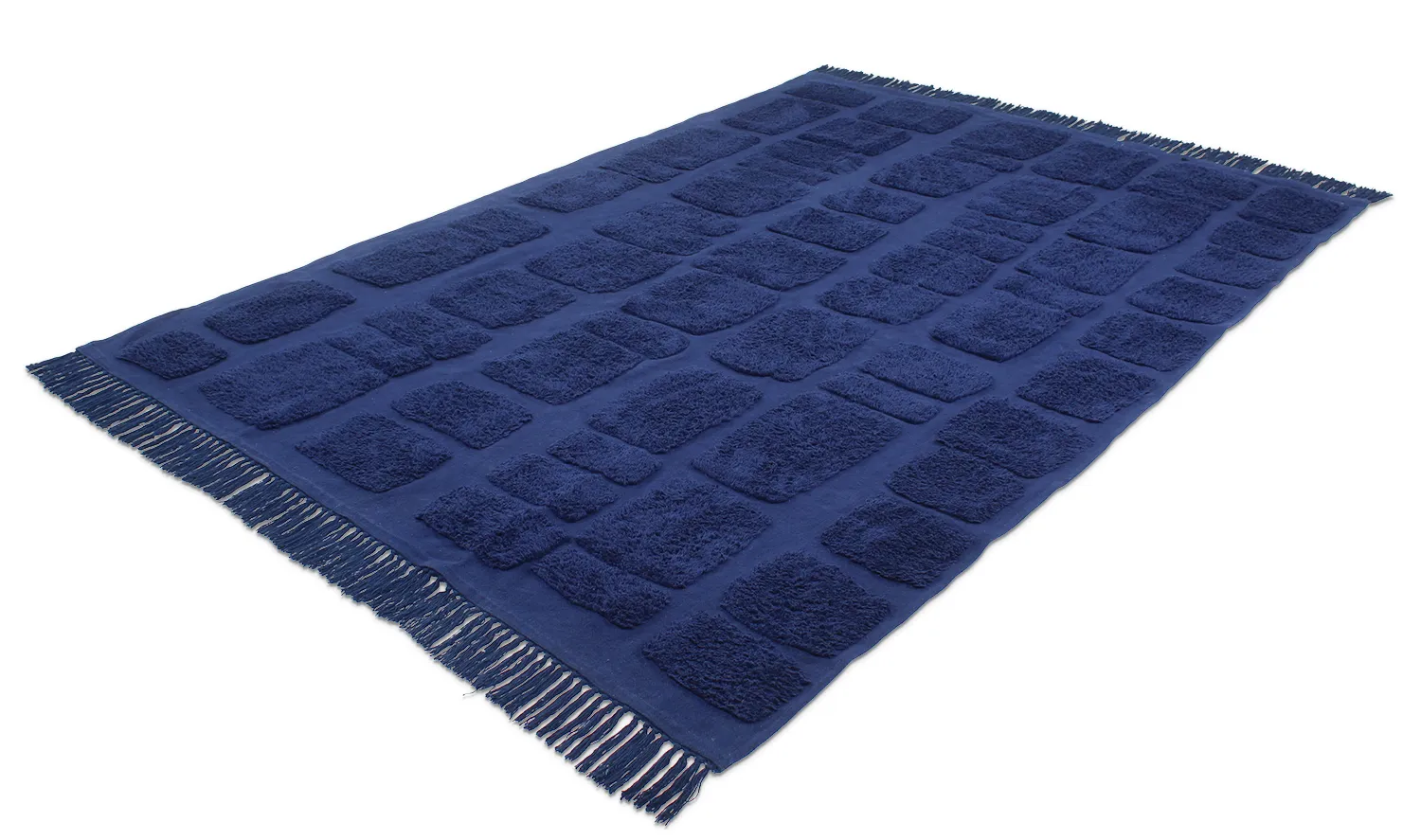 Ryijymatot - Salem Natural Cotton Shaggy (tummansininen)