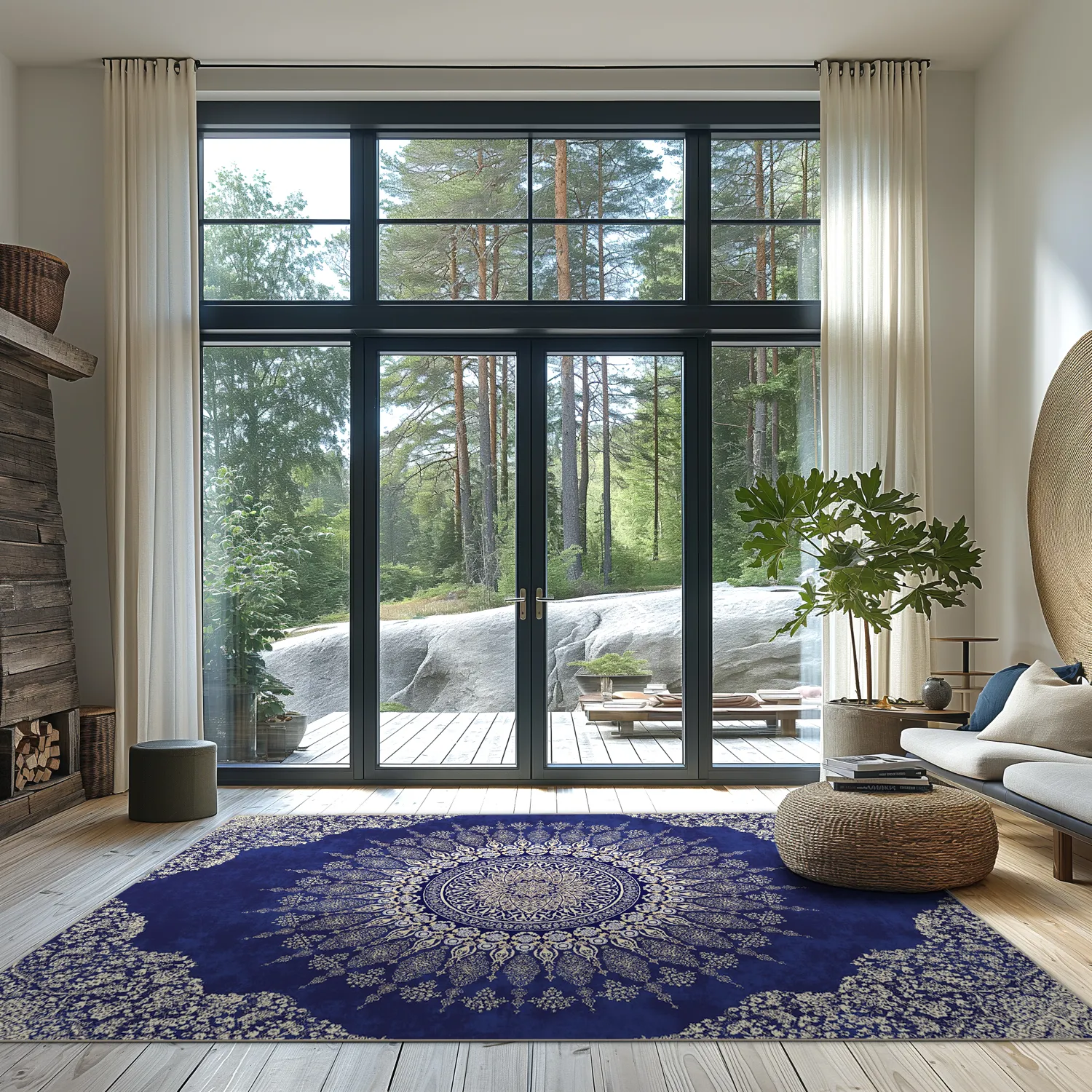 Wilton-matto - Sandrigo (sininen/beige)