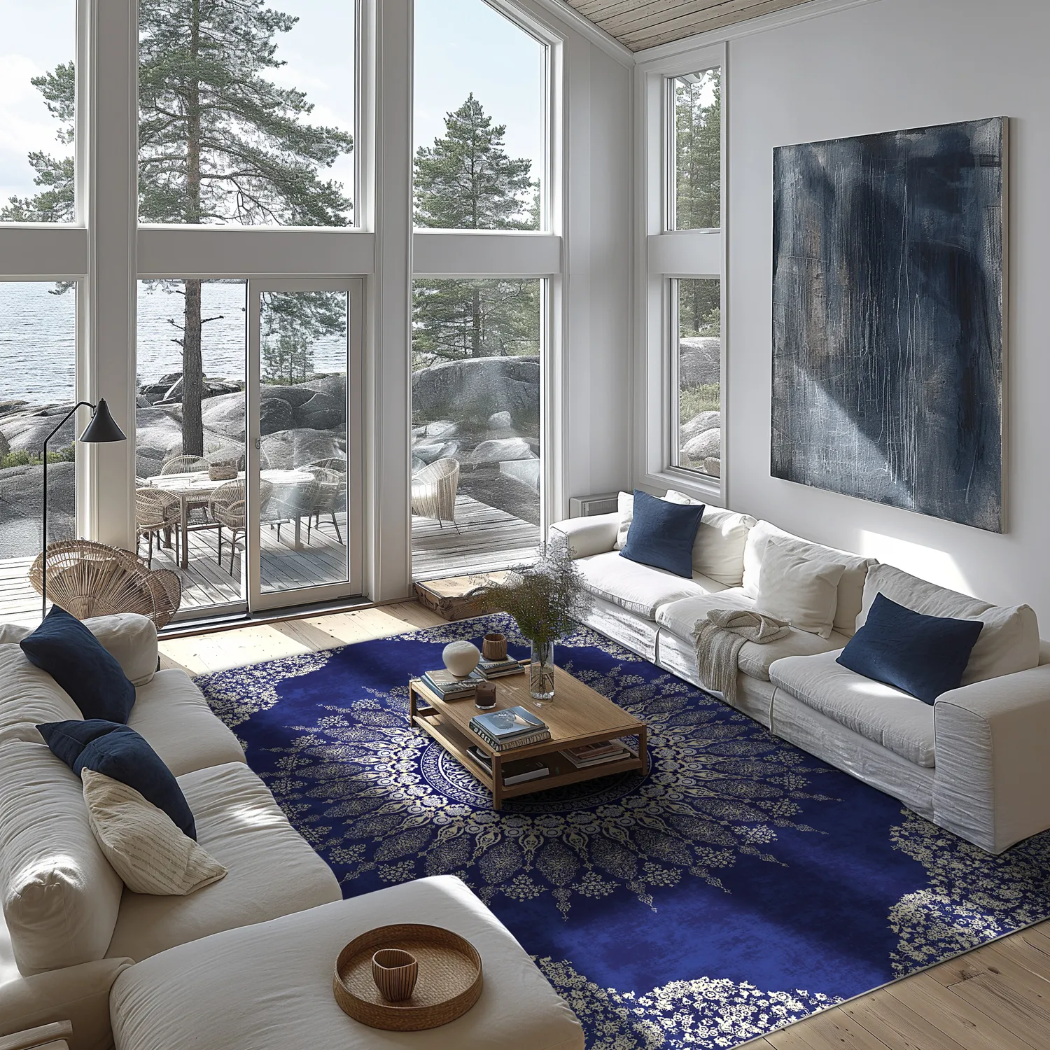 Wilton-matto - Sandrigo (sininen/beige)