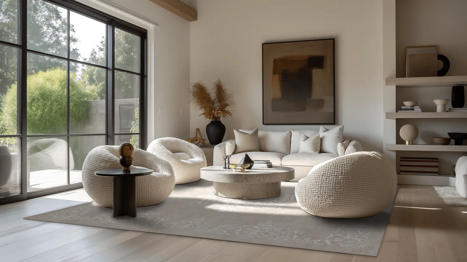 Wilton-matto - Santi (beige/valkoinen)