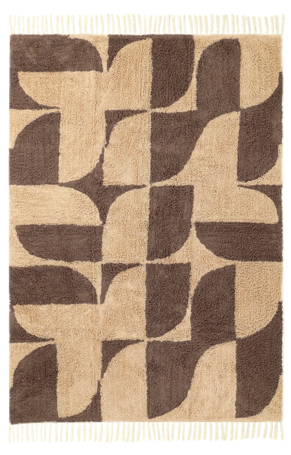 Ryijymatot - Siberia Natural Cotton Shaggy (beige/ruskea)