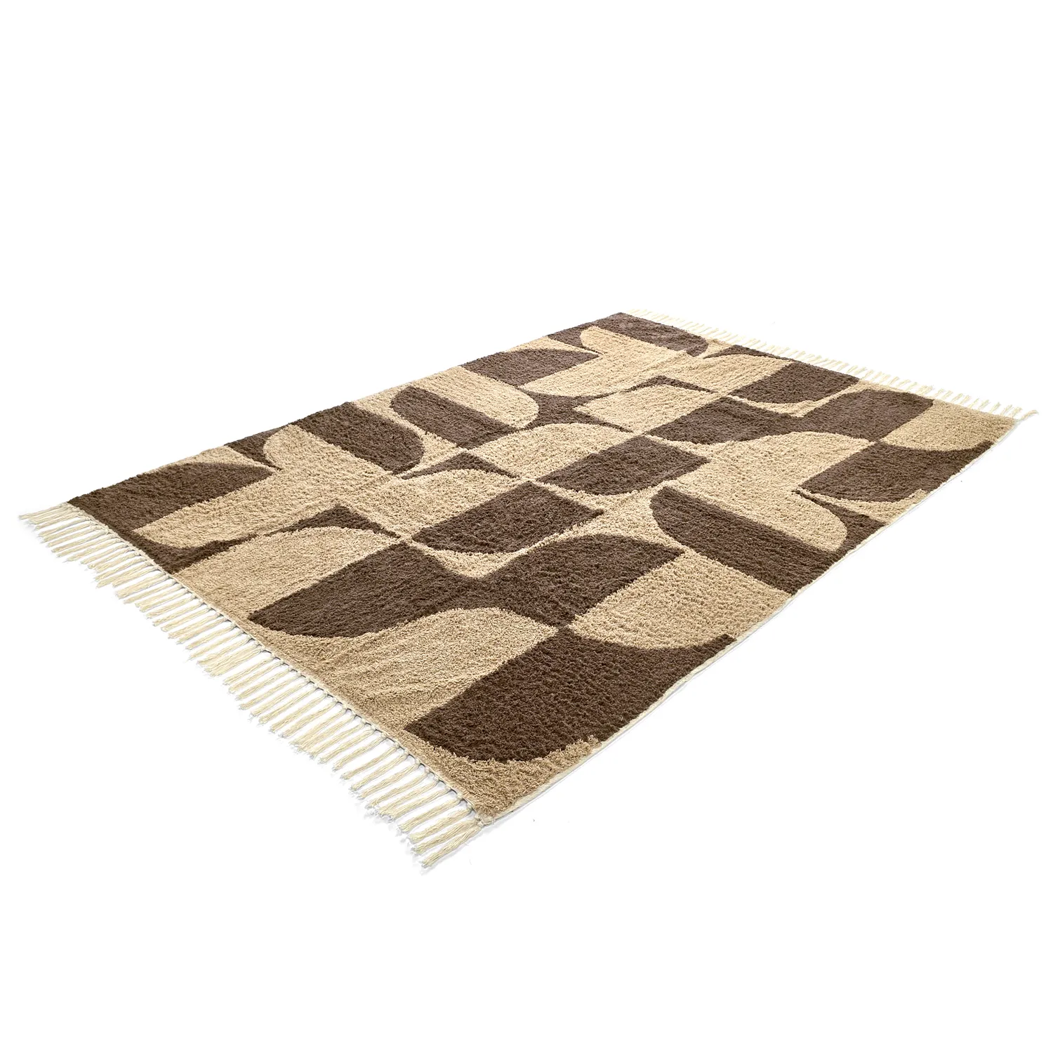 Ryijymatot - Siberia Natural Cotton Shaggy (beige/ruskea)