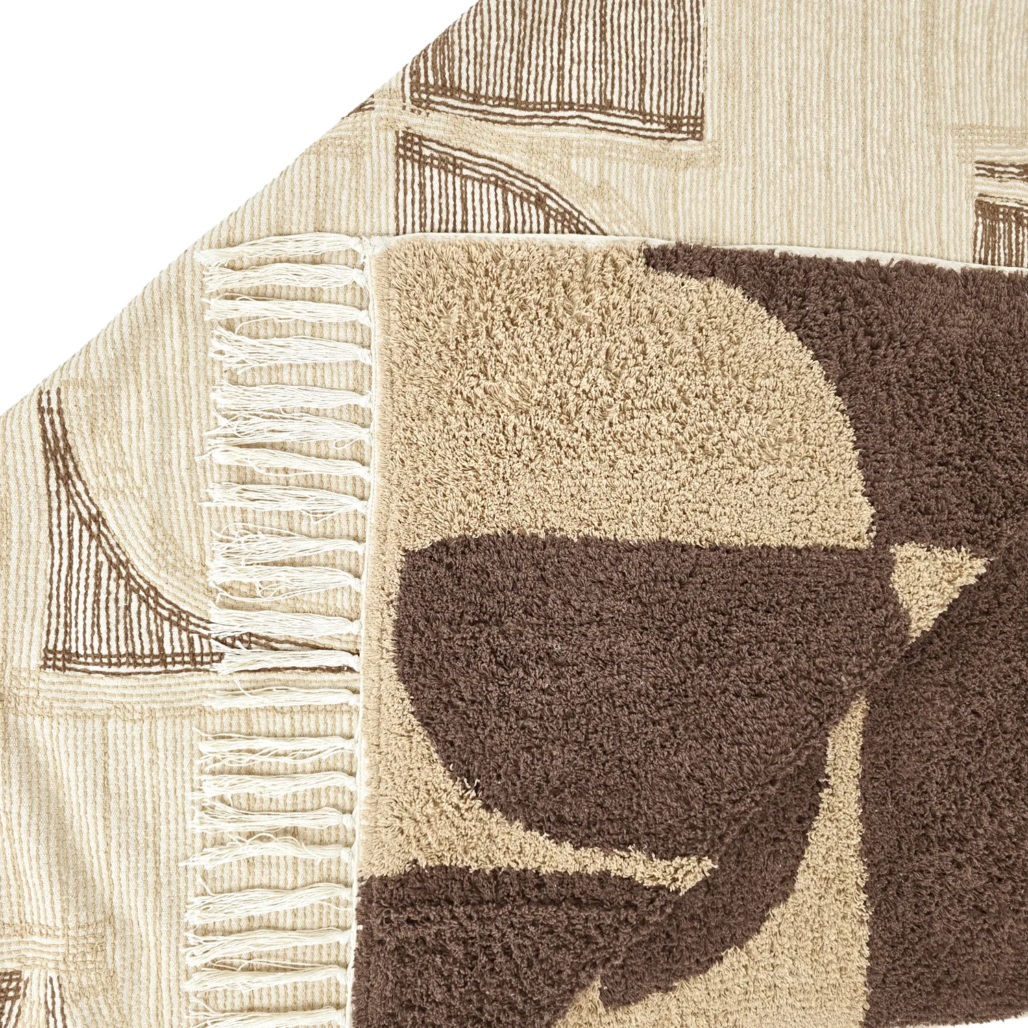Ryijymatot - Siberia Natural Cotton Shaggy (beige/ruskea)