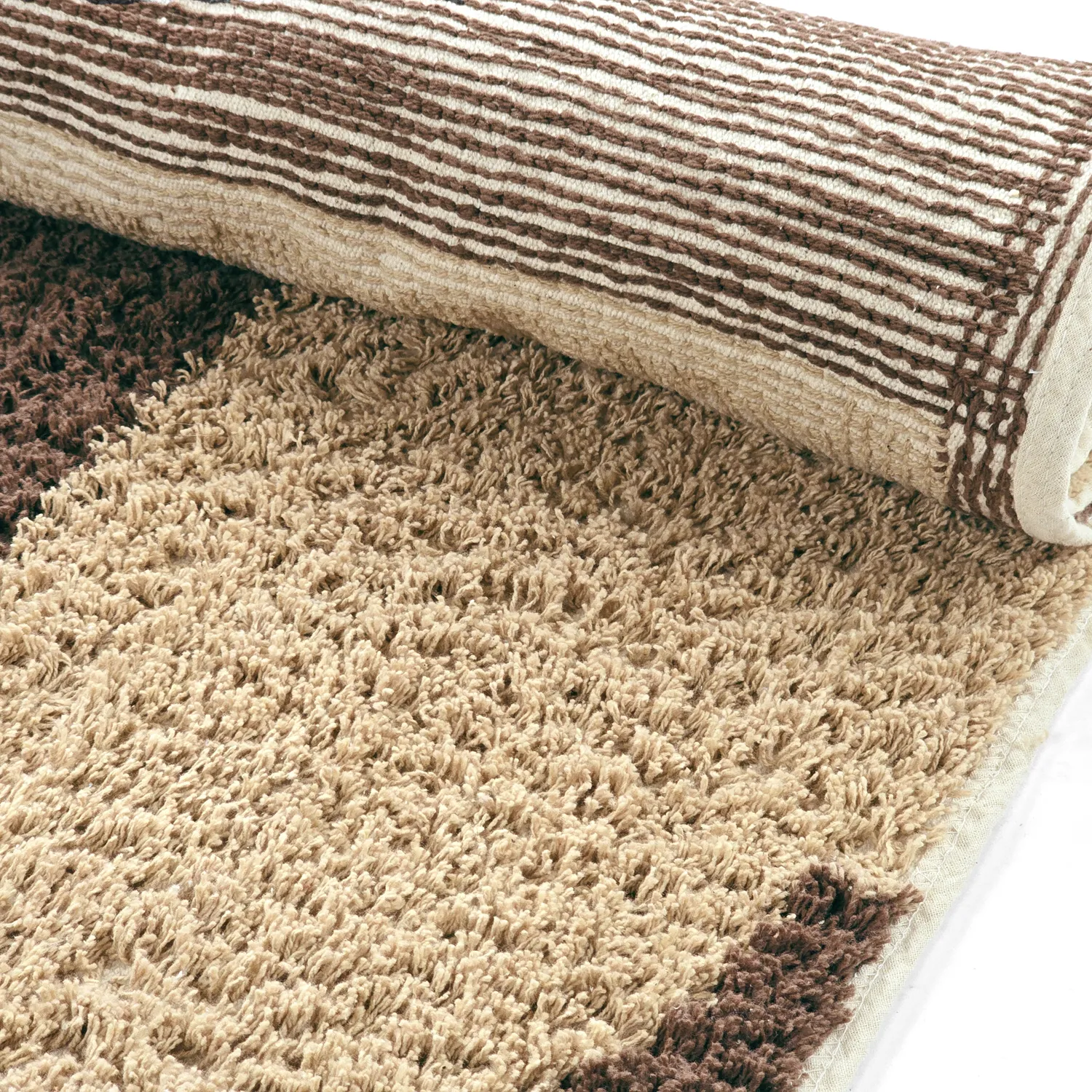Ryijymatot - Siberia Natural Cotton Shaggy (beige/ruskea)