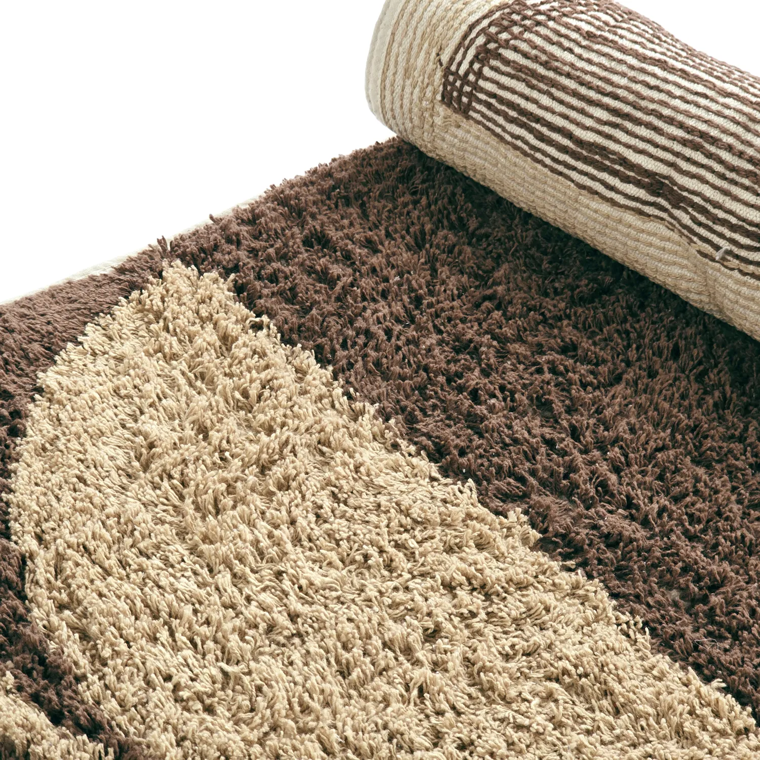 Ryijymatot - Siberia Natural Cotton Shaggy (beige/ruskea)