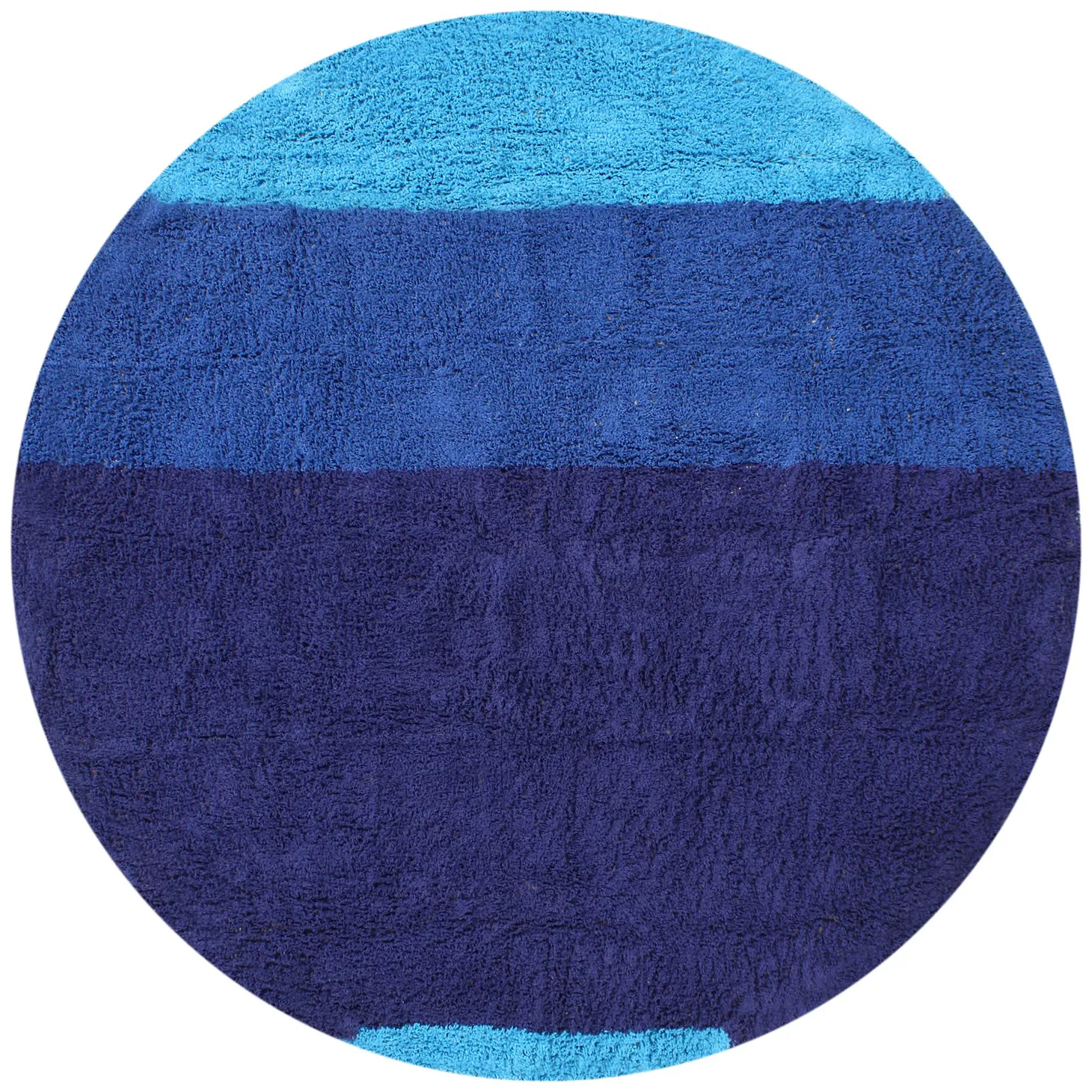 Pyöreä matot - Taro Natural Cotton Shaggy (sininen)