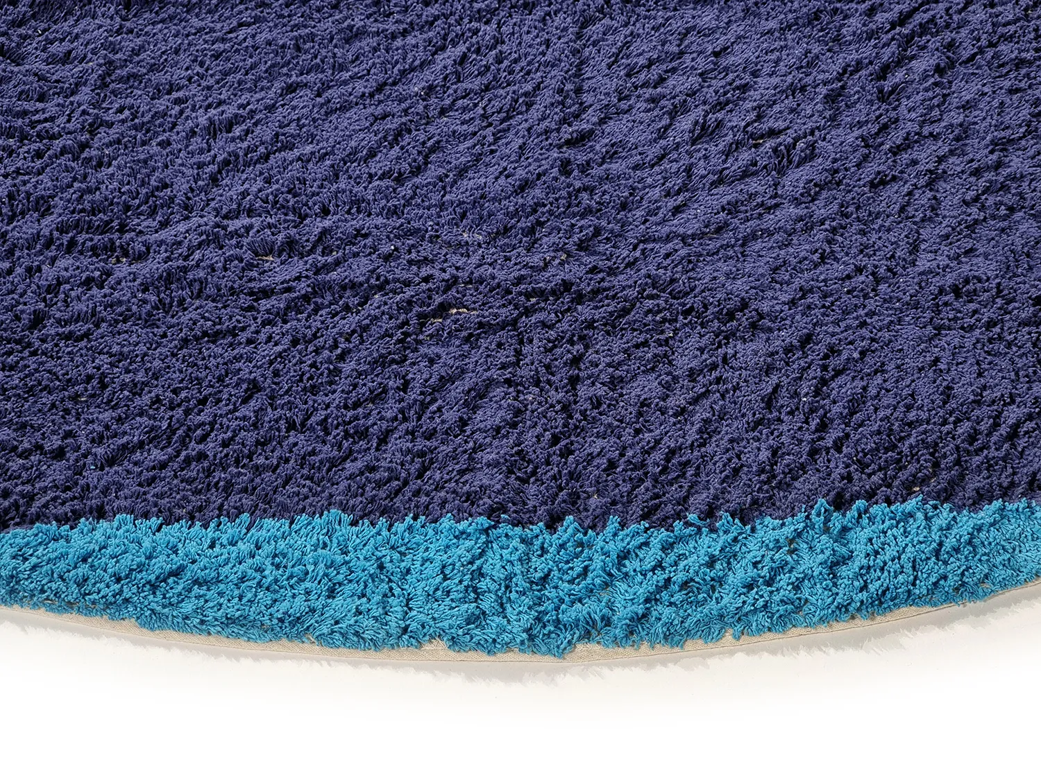 Pyöreä matot - Taro Natural Cotton Shaggy (sininen)