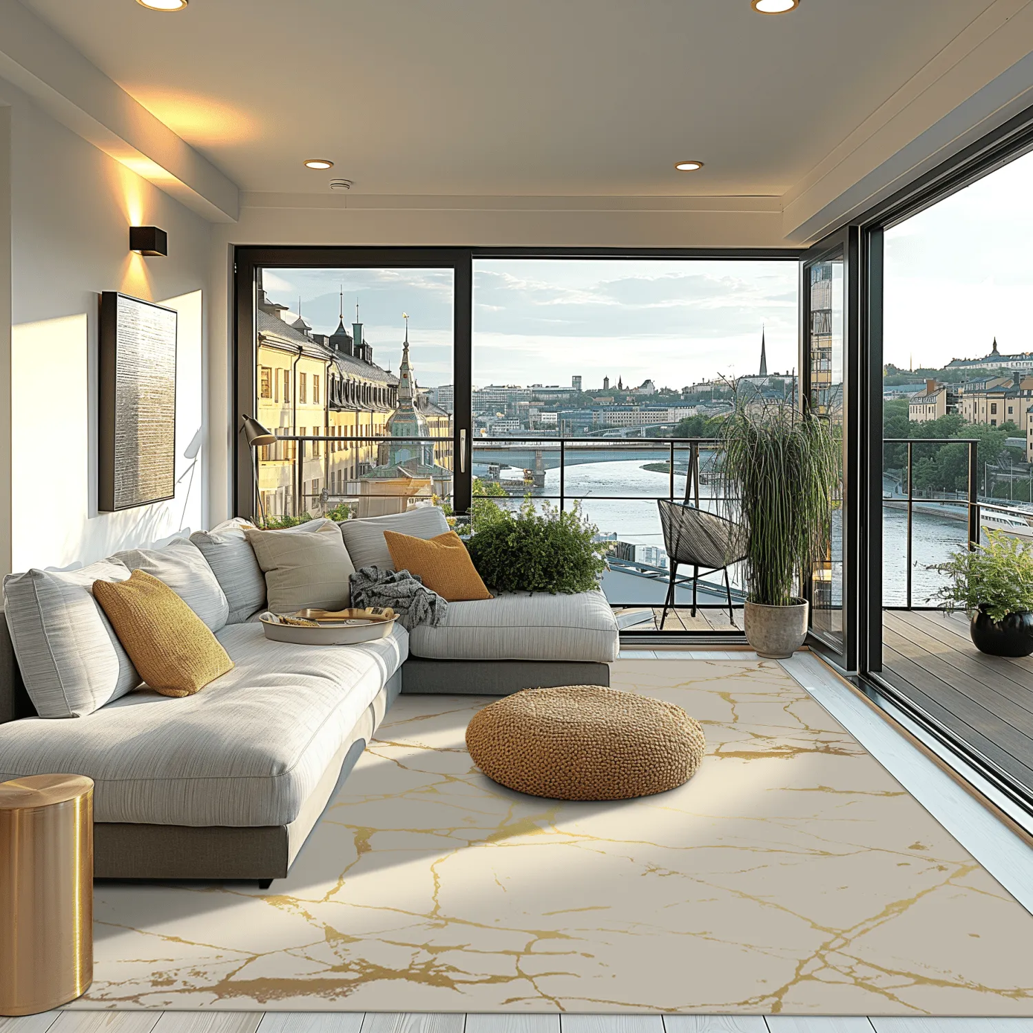 Wilton-matto - Vieste (beige/kulta)