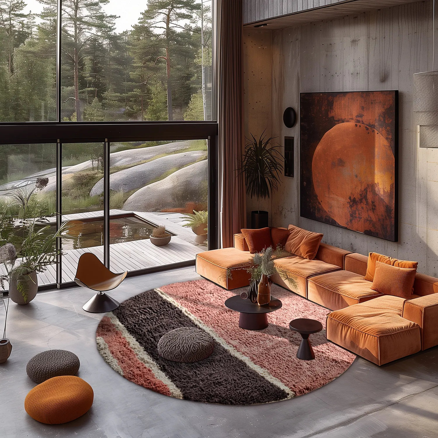 Pyöreä matot - Vinci Natural Cotton Shaggy (vaaleanpunainen)