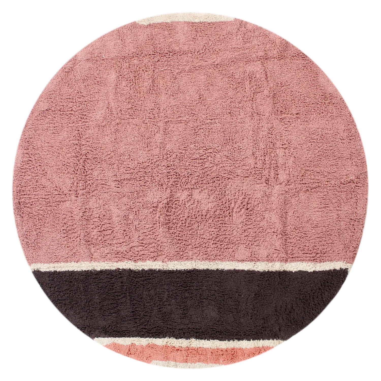 Pyöreä matot - Vinci Natural Cotton Shaggy (vaaleanpunainen)