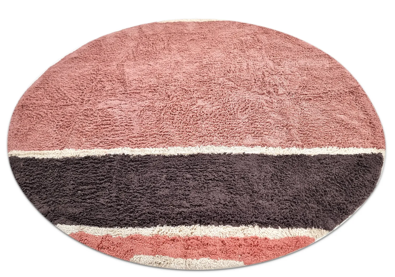 Pyöreä matot - Vinci Natural Cotton Shaggy (vaaleanpunainen)