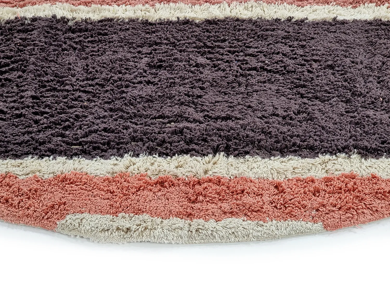 Pyöreä matot - Vinci Natural Cotton Shaggy (vaaleanpunainen)