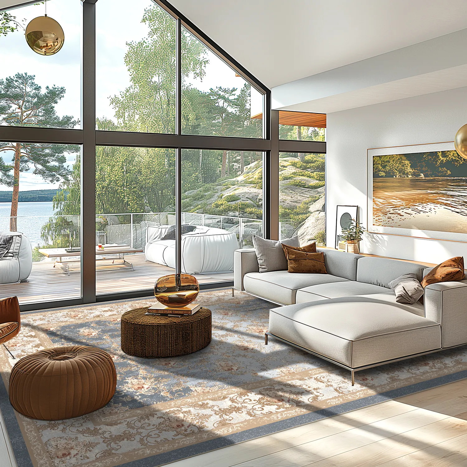 Wilton-matto - Zafer (harmaa/beige)