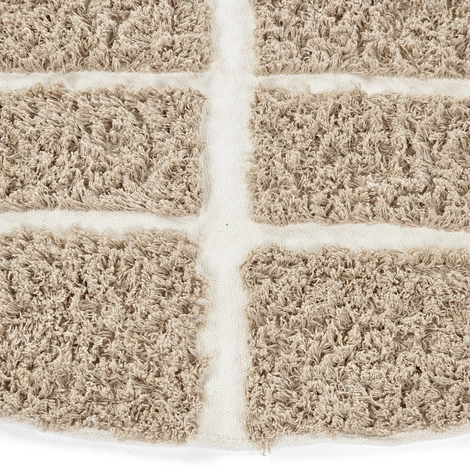 Pyöreät matot - Zola Natural Cotton Shaggy (beige)