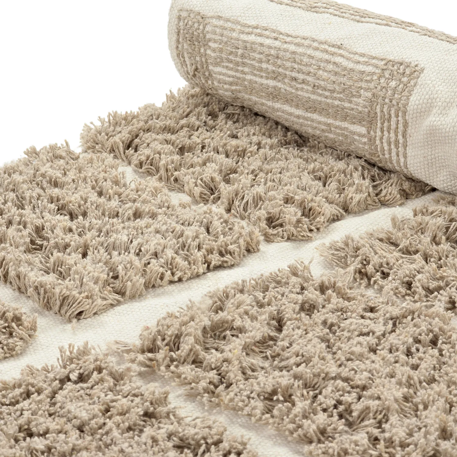 Pyöreät matot - Zola Natural Cotton Shaggy (beige)